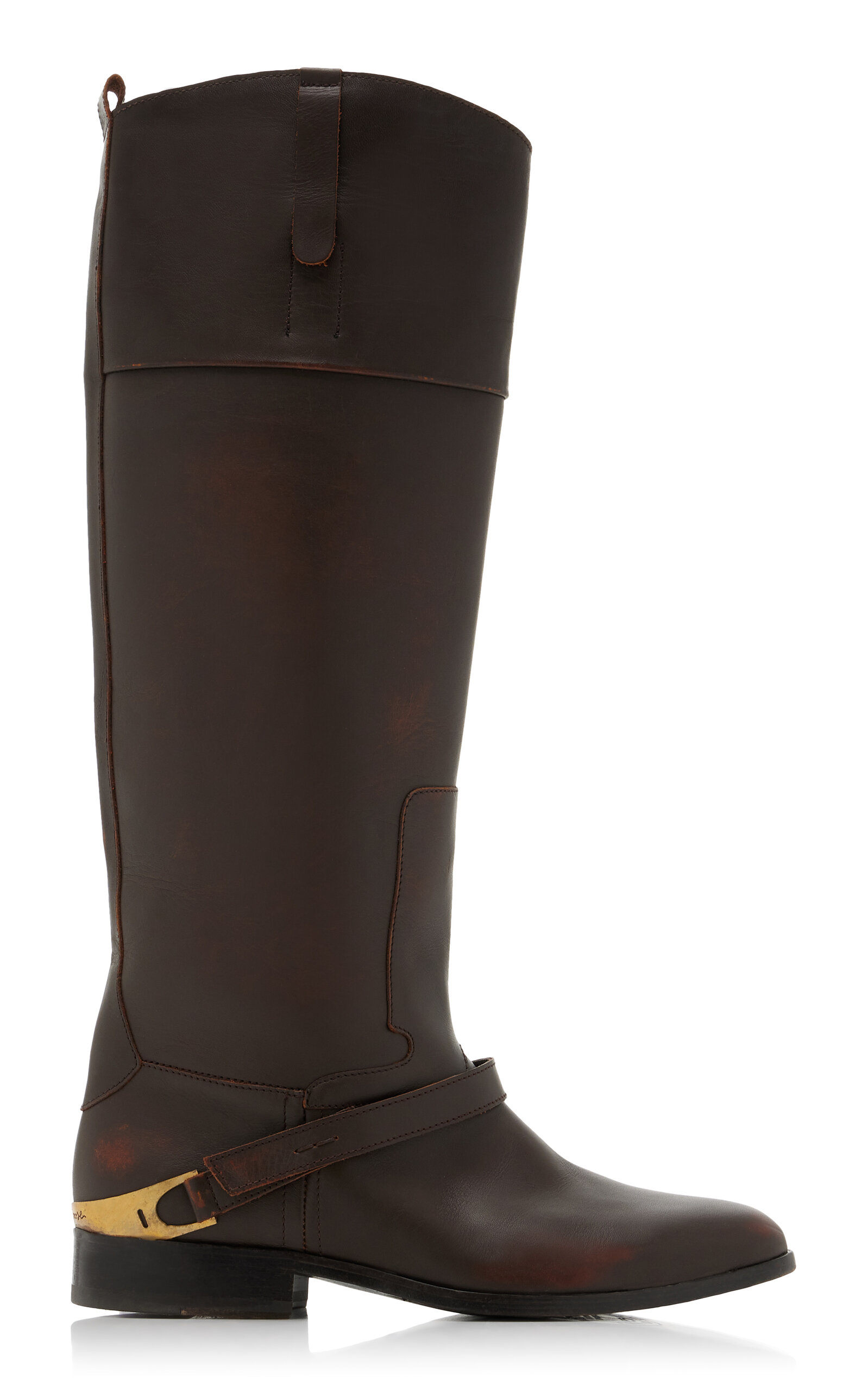 Shop Golden Goose Charlie Leather Western Boots In Brown