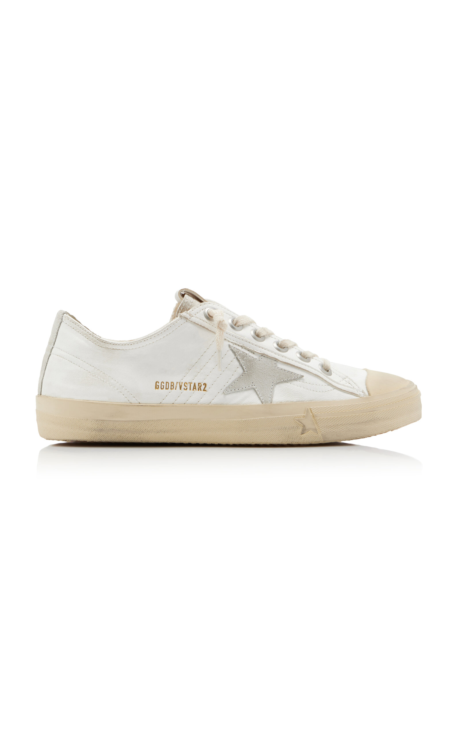 Golden Goose V-star 2 Suede-trimmed Leather Sneakers In White