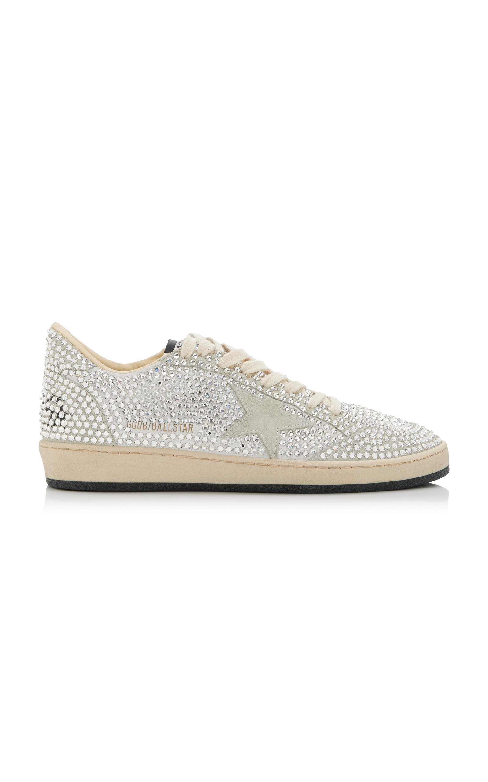 Golden Goose Ball Star Crystal-Embellished Suede Sneakers - Men's Shoes