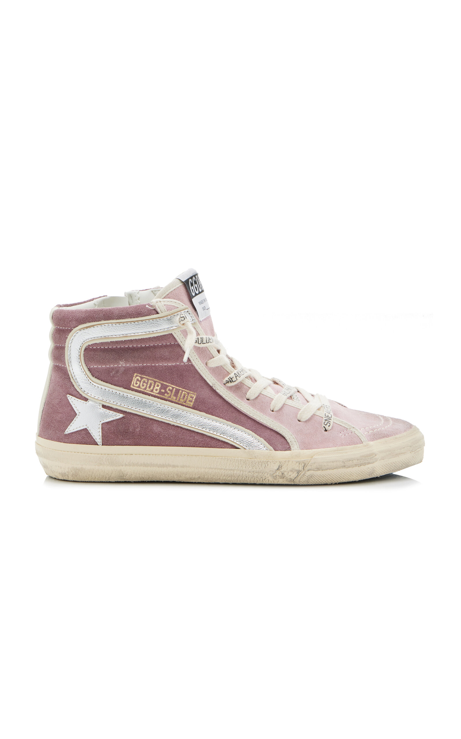Shop Golden Goose Slide Suede Sneakers In Pink
