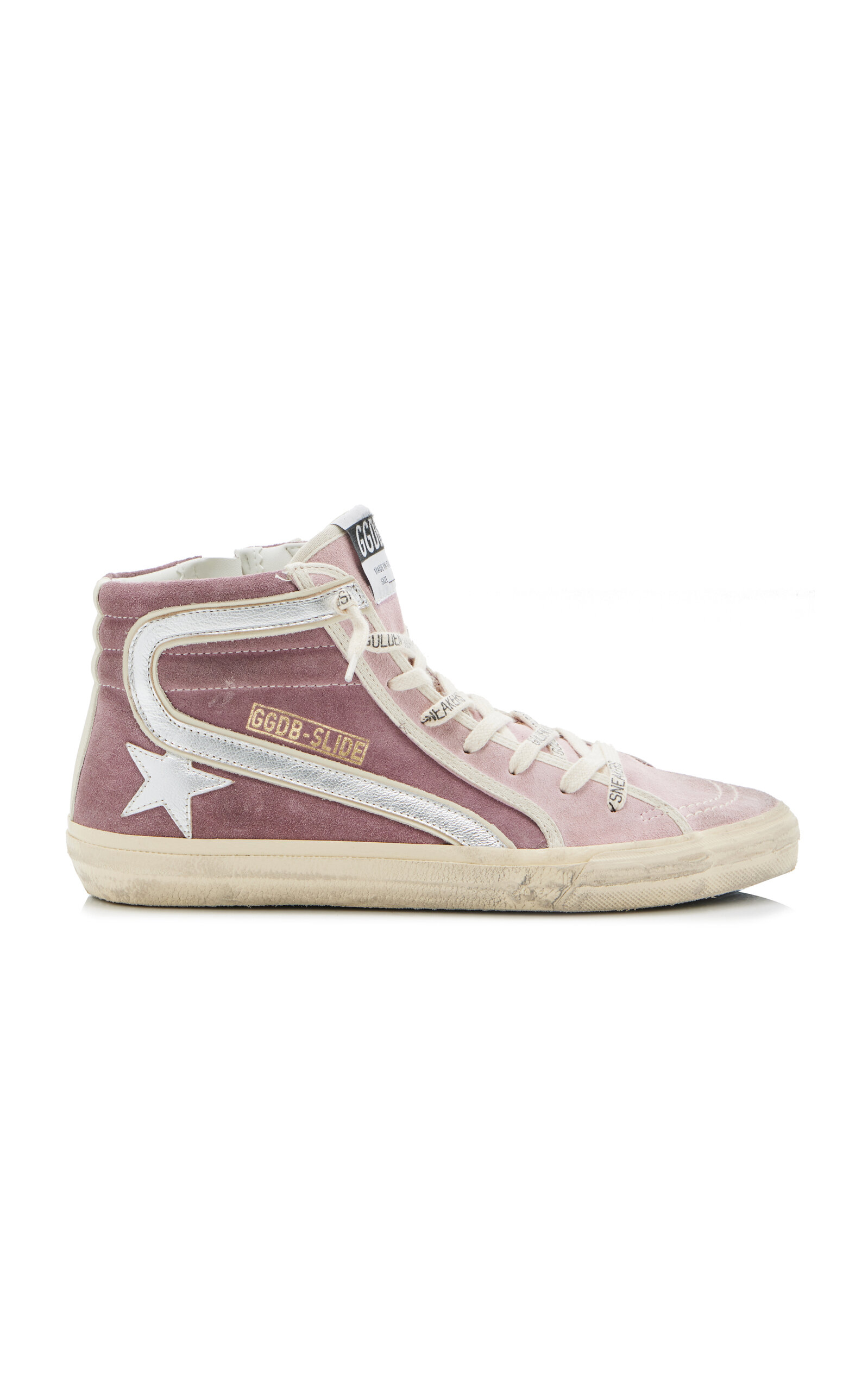 Golden Goose Slide Mid-top Suede Sneakers In Pink