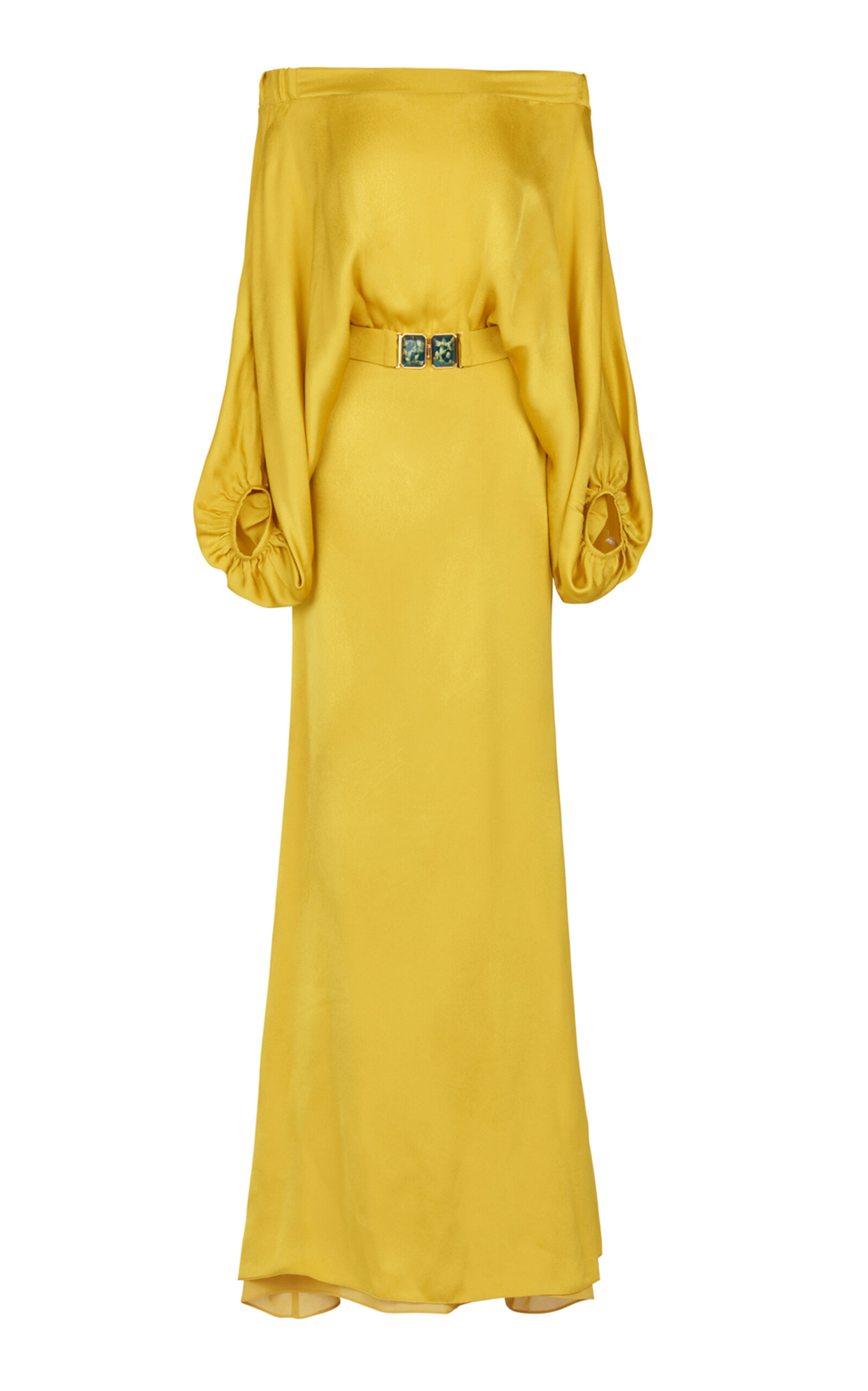 Silvia Tcherassi Iria Floral Jacquard Cutout Maxi Dress In Yellow ...