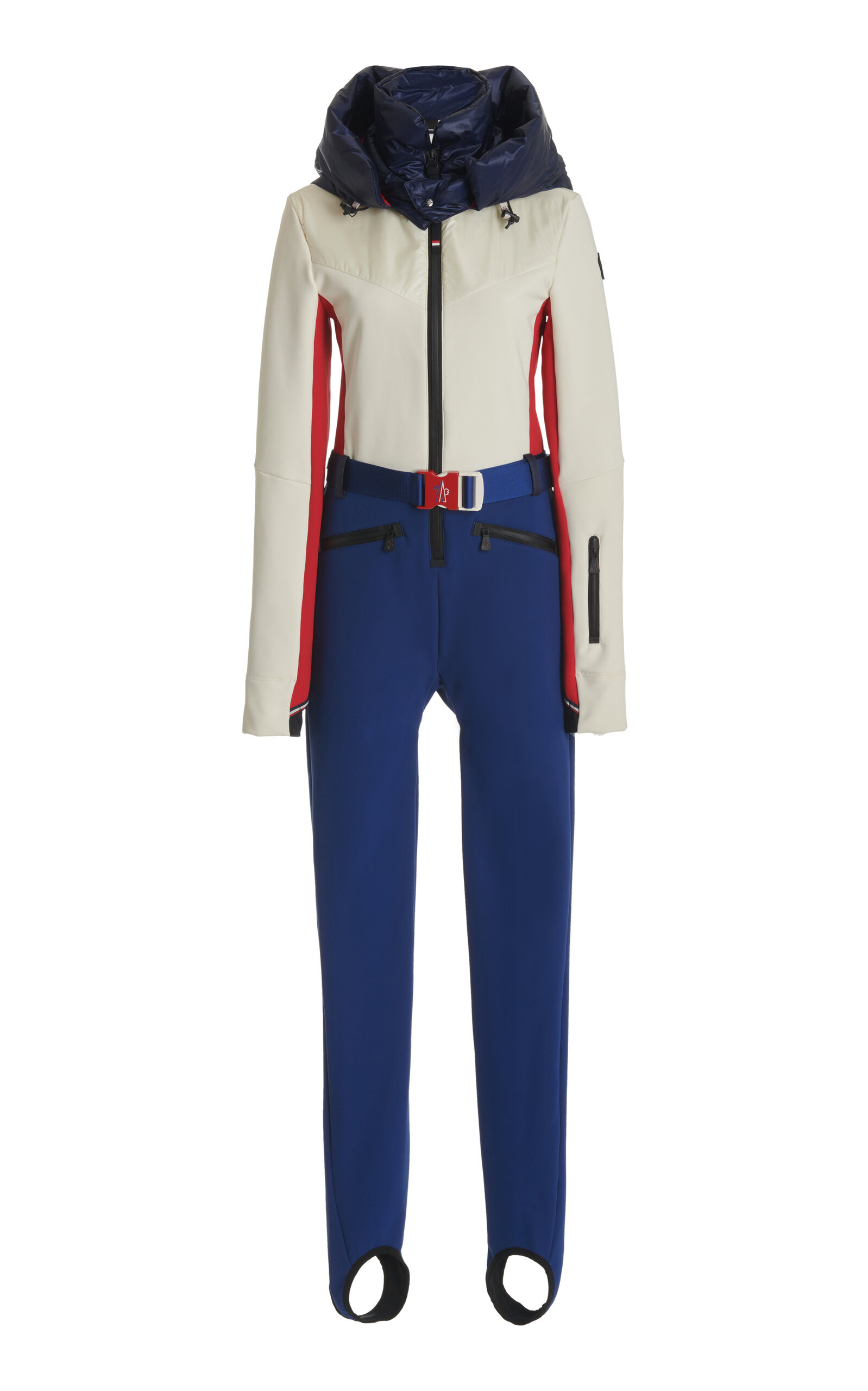Shop Moncler All In One Down Ski Suit In Blue