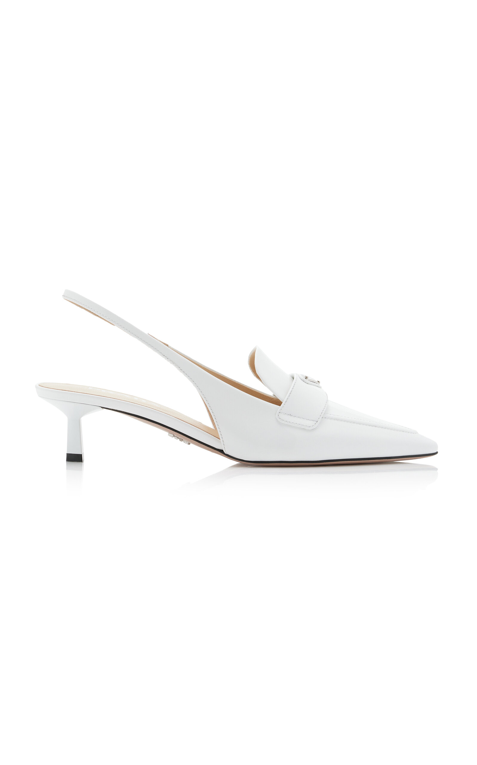 Prada Leather Slingback Loafer Pumps