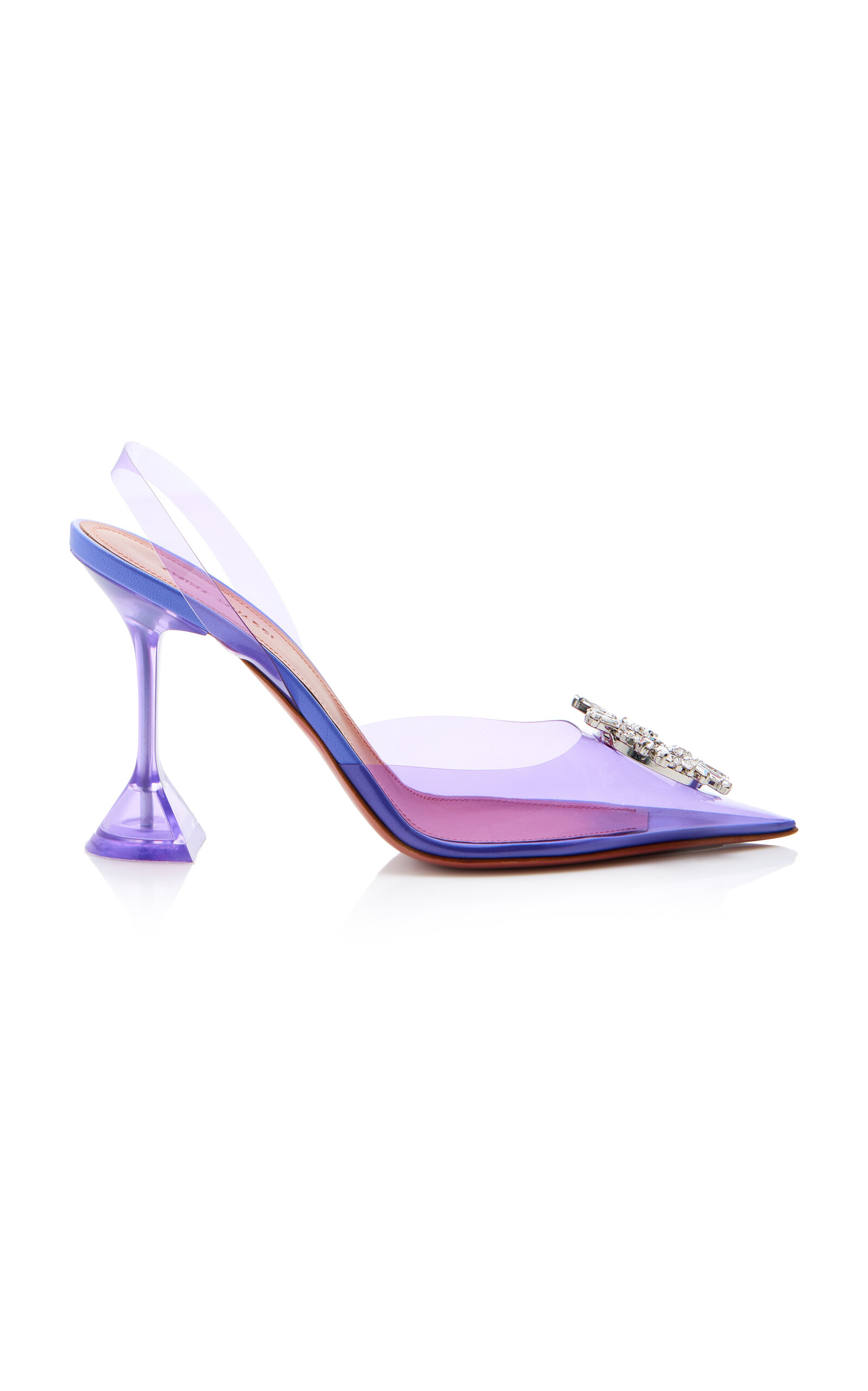 Shop Amina Muaddi Begum Pvc Slingback Pumps In Purple