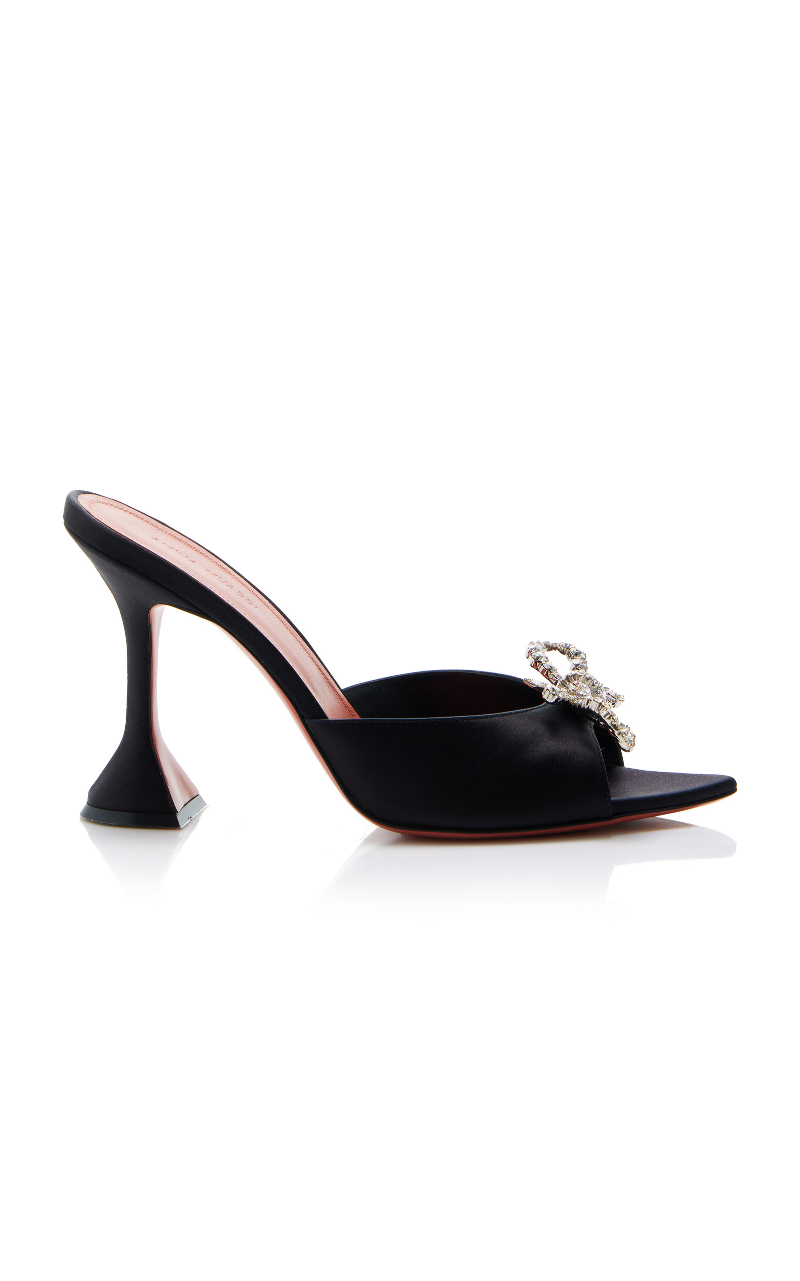 Amina Muaddi Rosie Satin Sandals In Black