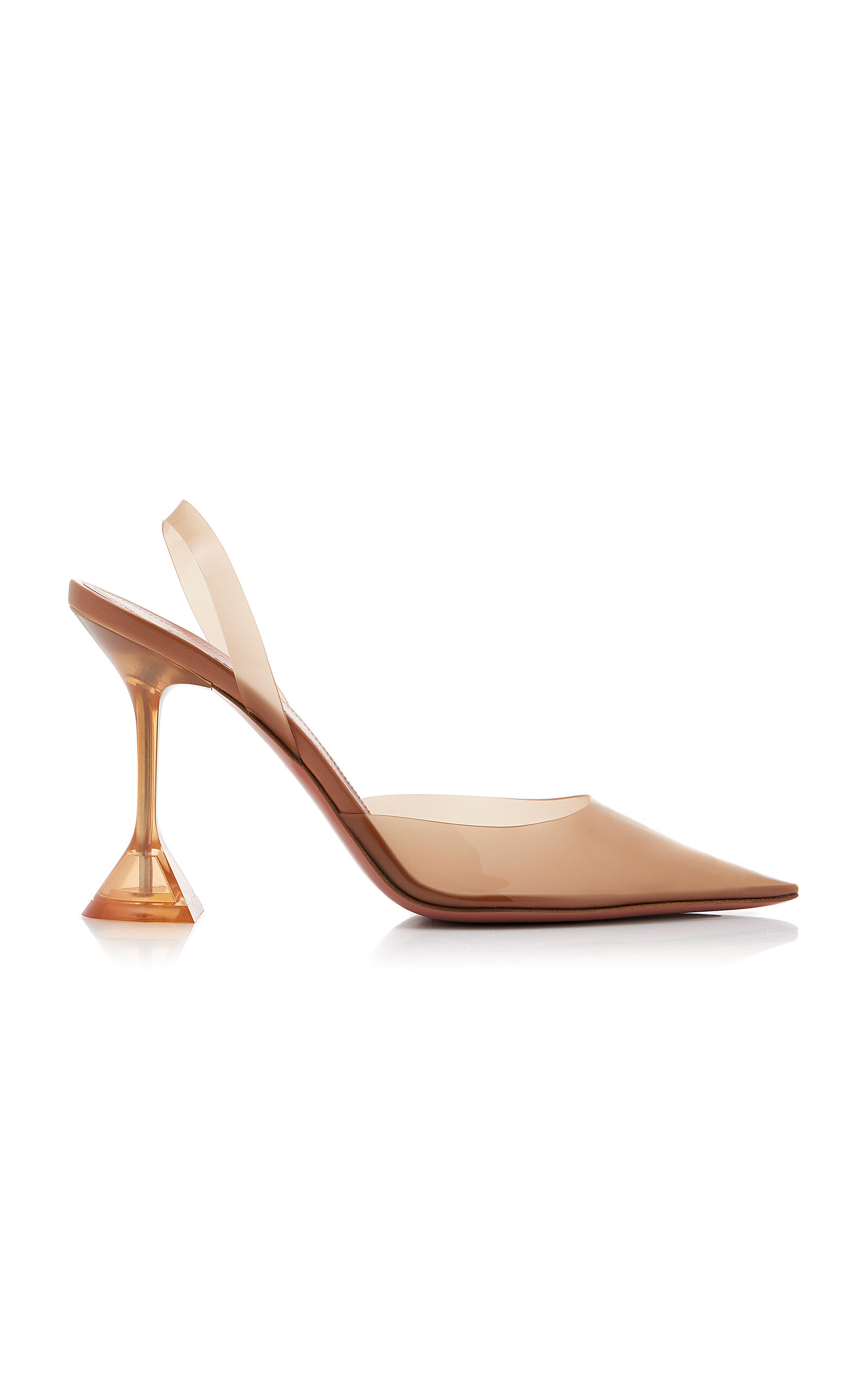 Shop Amina Muaddi Holli Pvc Slingback Pumps In Nude