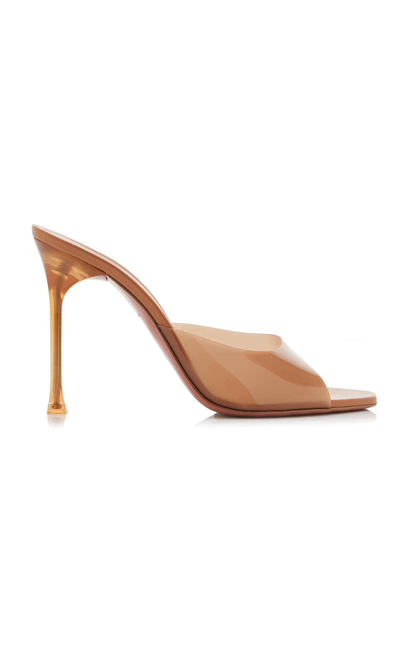 Amina Muaddi Tan Alexa Glass Slipper 105 Heeled Sandals In Nude