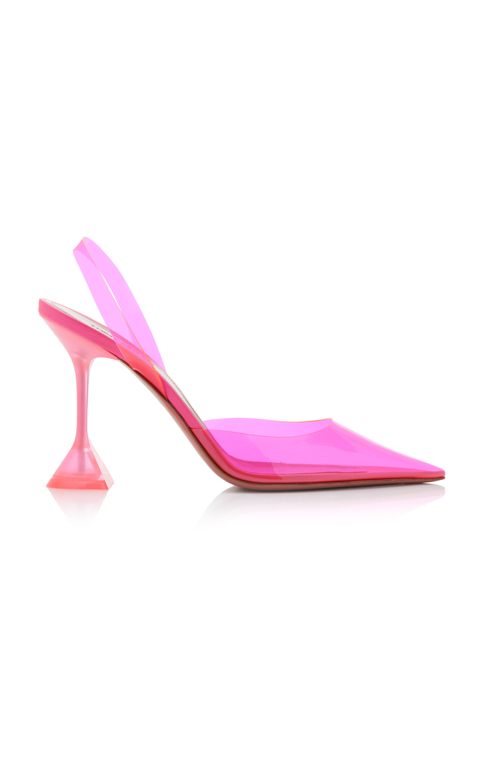 Amina Muaddi Holli Glass Pvc Slingback Pumps In Pink