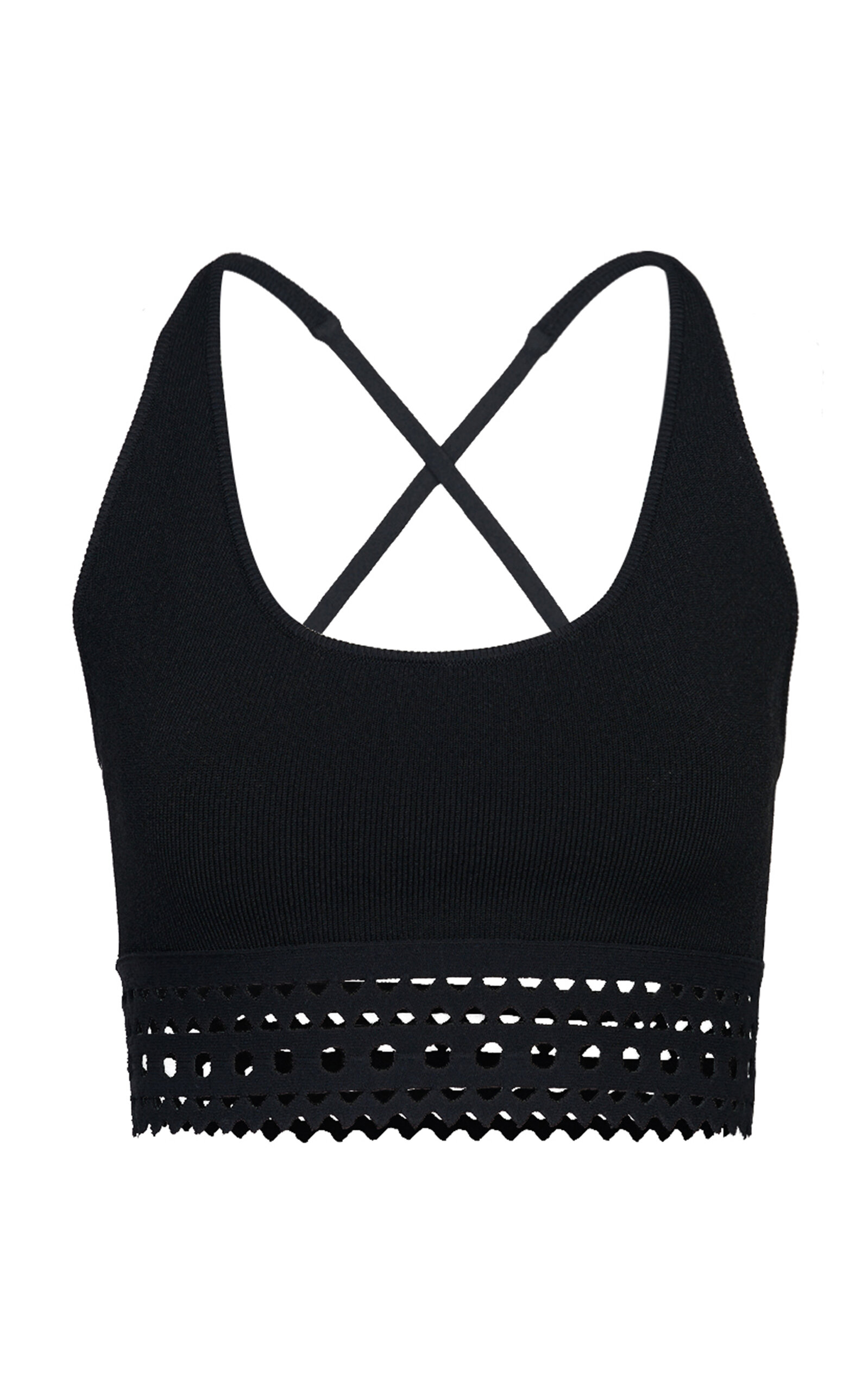 Shop Alaïa Vienne Knit Bra Top In Black