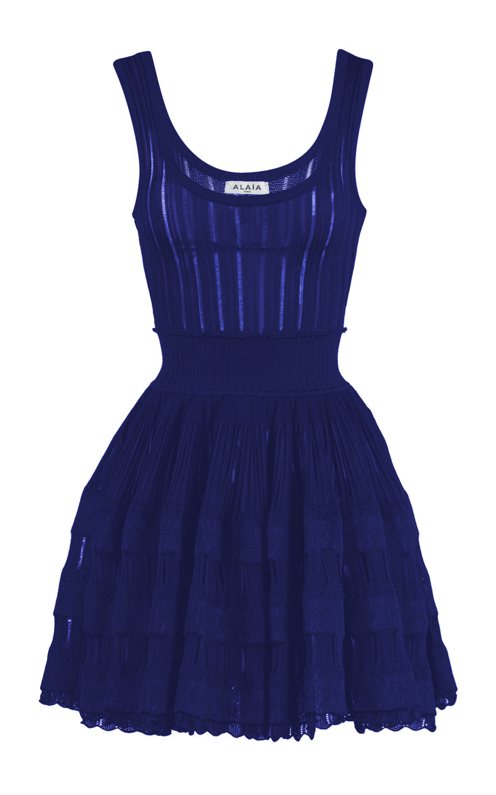 Shop Alaïa Crinoline Mini Dress In Blue