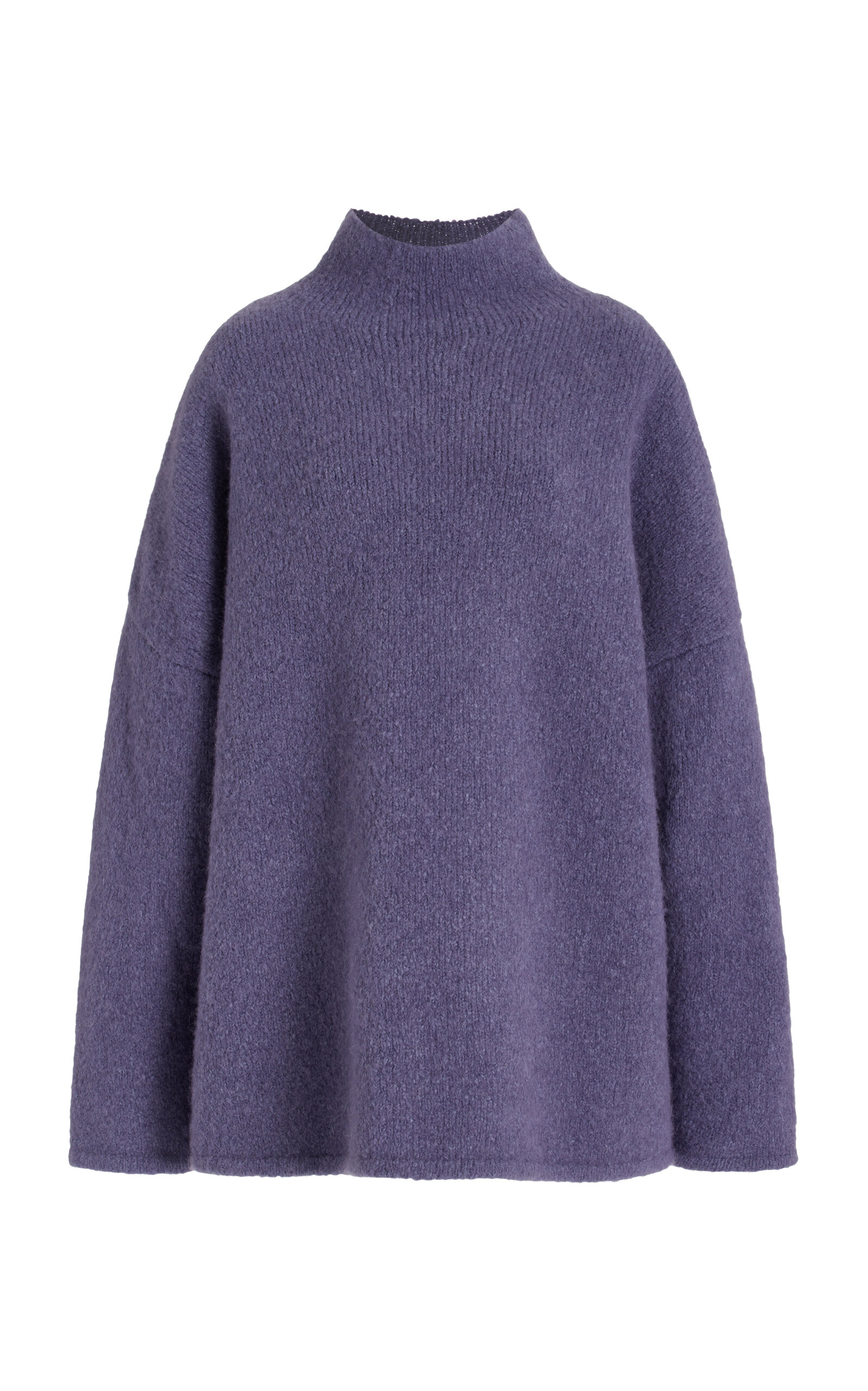 Lapointe Brushed Alpaca Relaxed Turtleneck Sweater In Purple