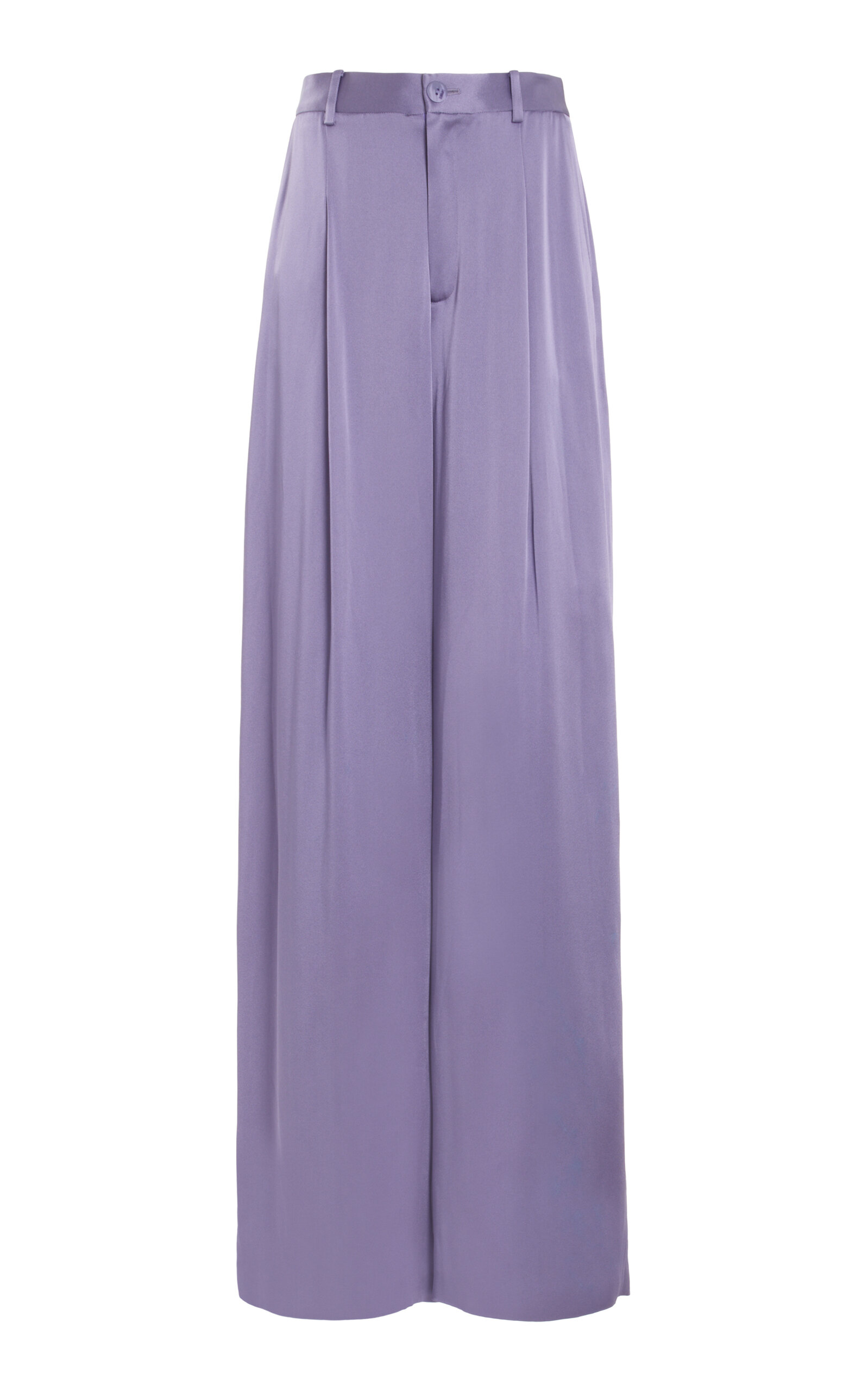 Lapointe Women's Doubleface Satin Pleated Pants In Purple