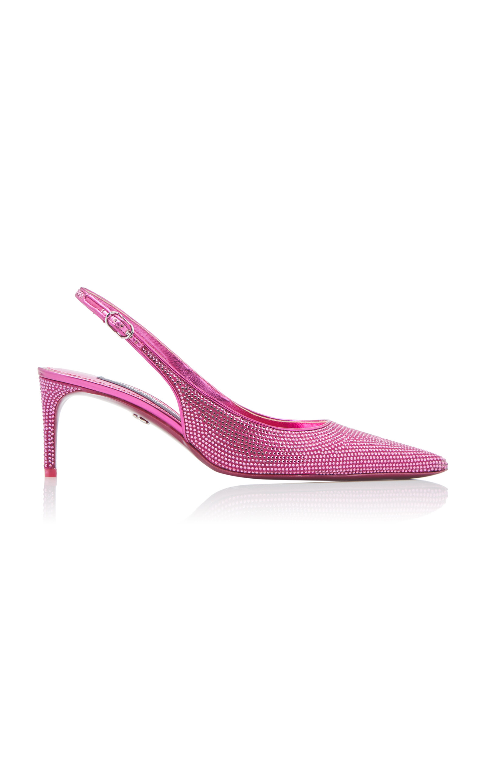 Shop Dolce & Gabbana Lollo Crystal-embellished Slingback Pumps In Pink