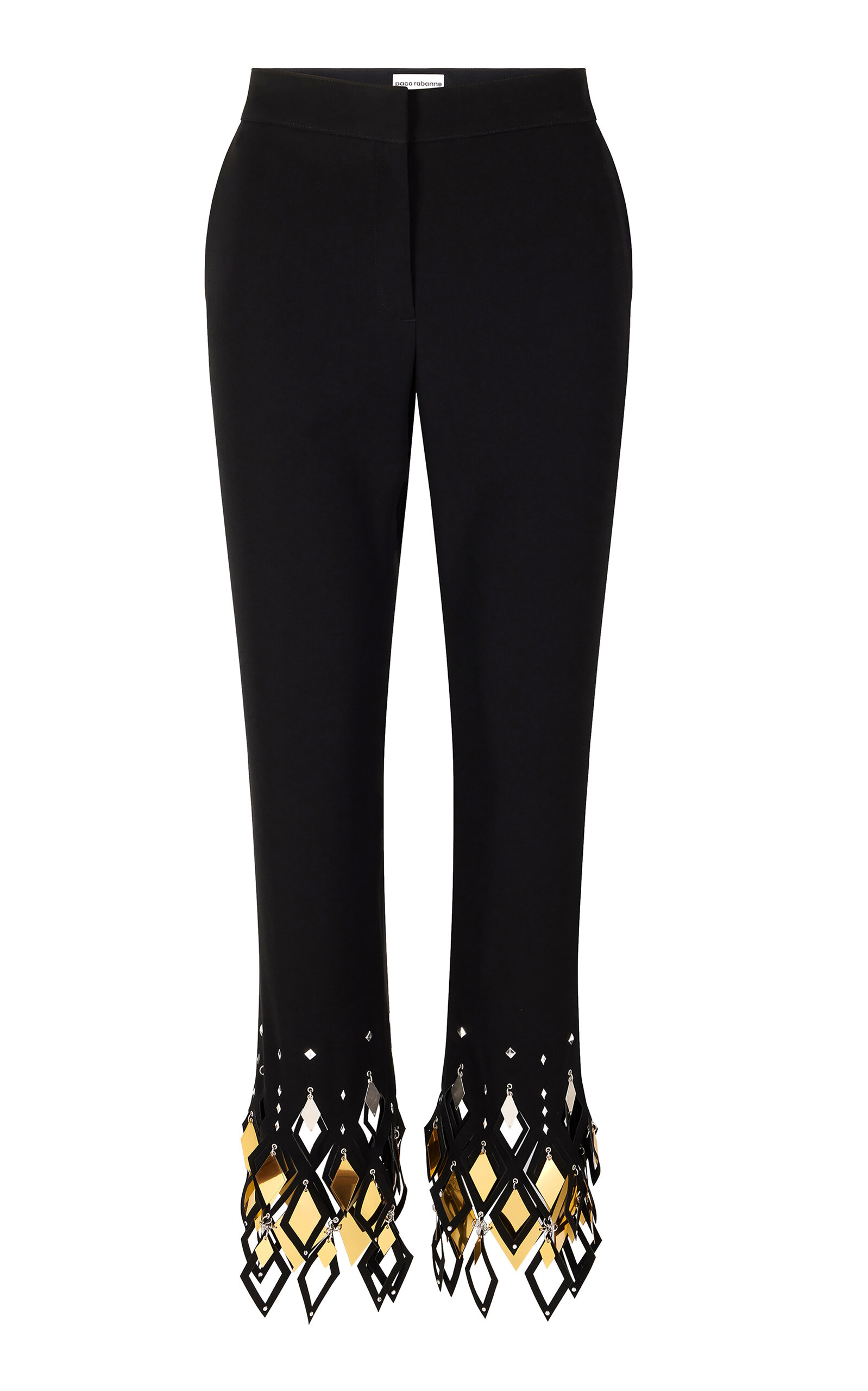 Paco Rabanne - Cutout Trim Embellished Pants - Black - FR 34 - Moda Operandi