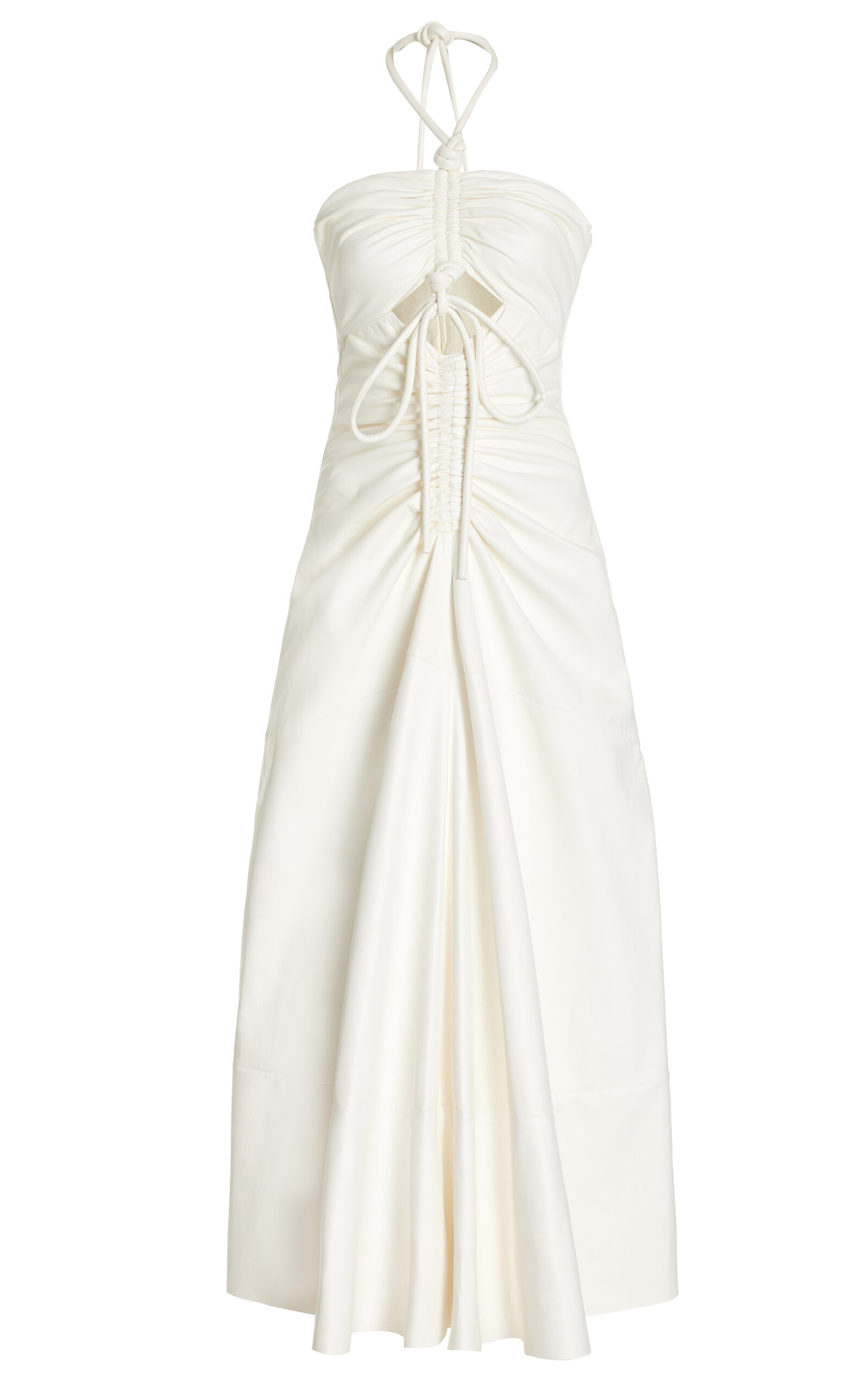 Proenza Schouler Women's Glossy Leather Halter Dress In White