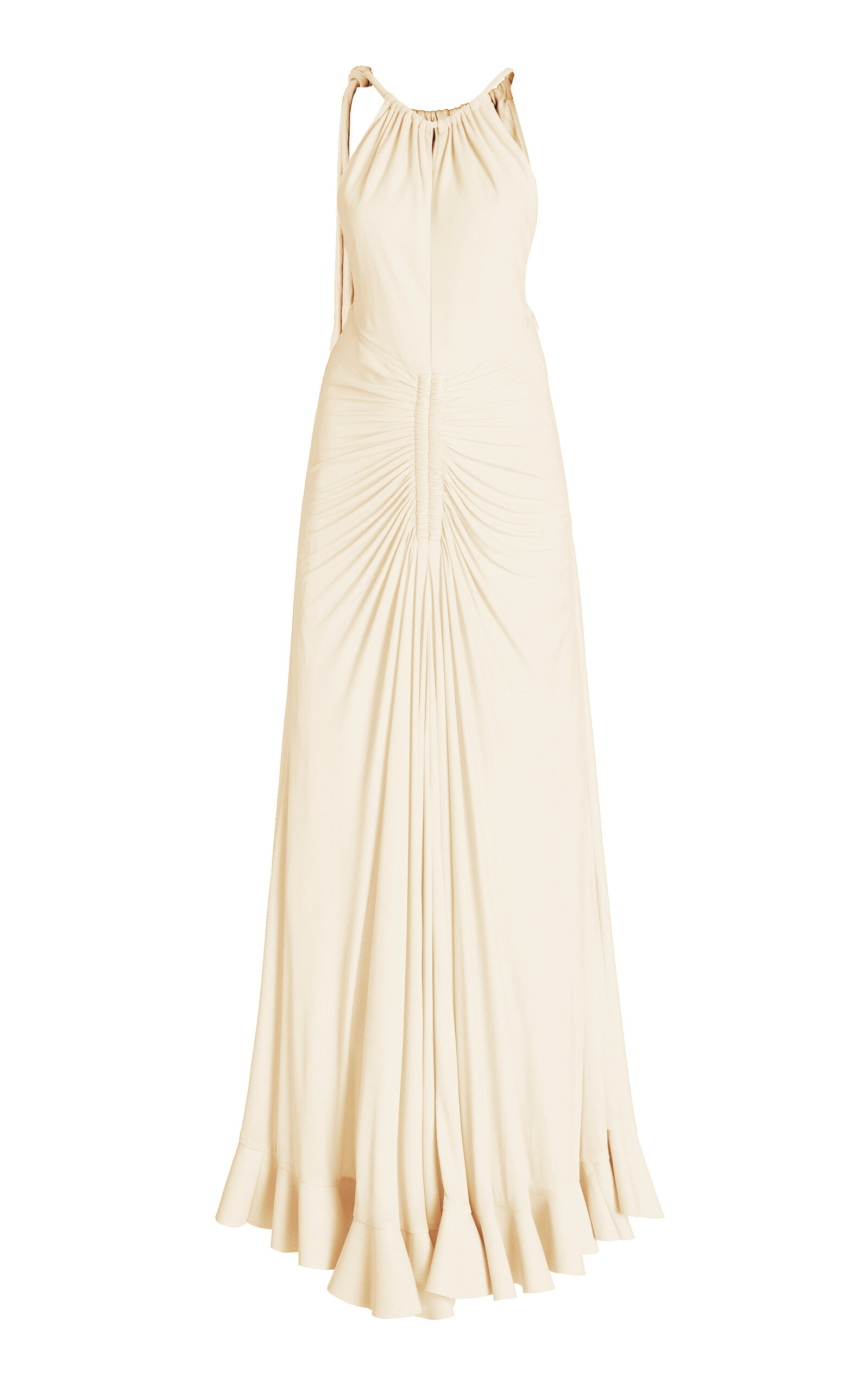 Proenza Schouler Ruch-detailed Crepe Jersey Maxi Dress In White