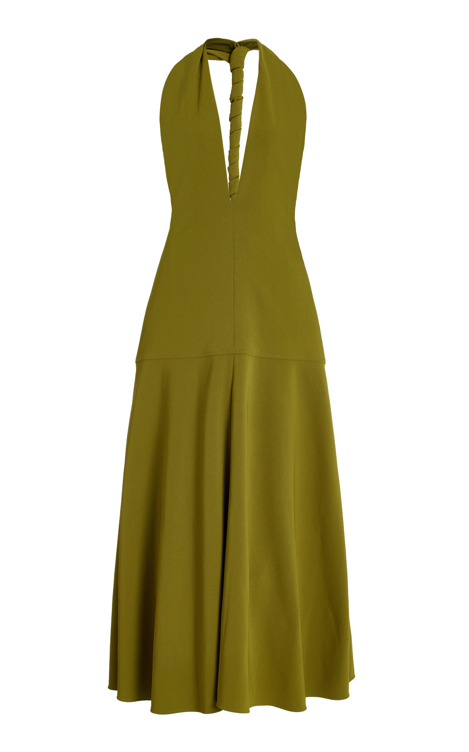 Proenza Schouler Women's Matte Viscose Crepe Twist Back Dress In Green