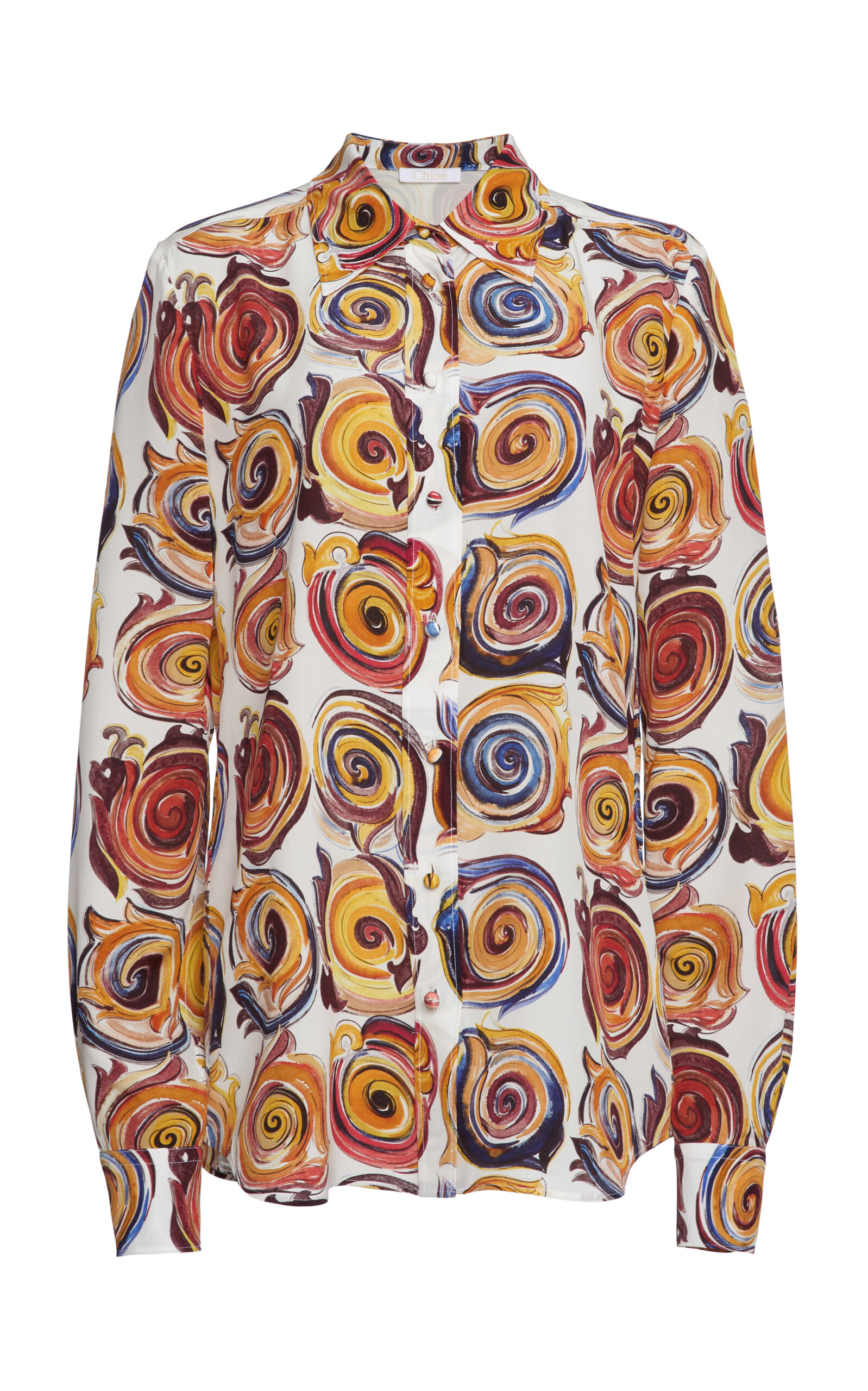 Chloé Organic Silk De Chine Button-Down Shirt