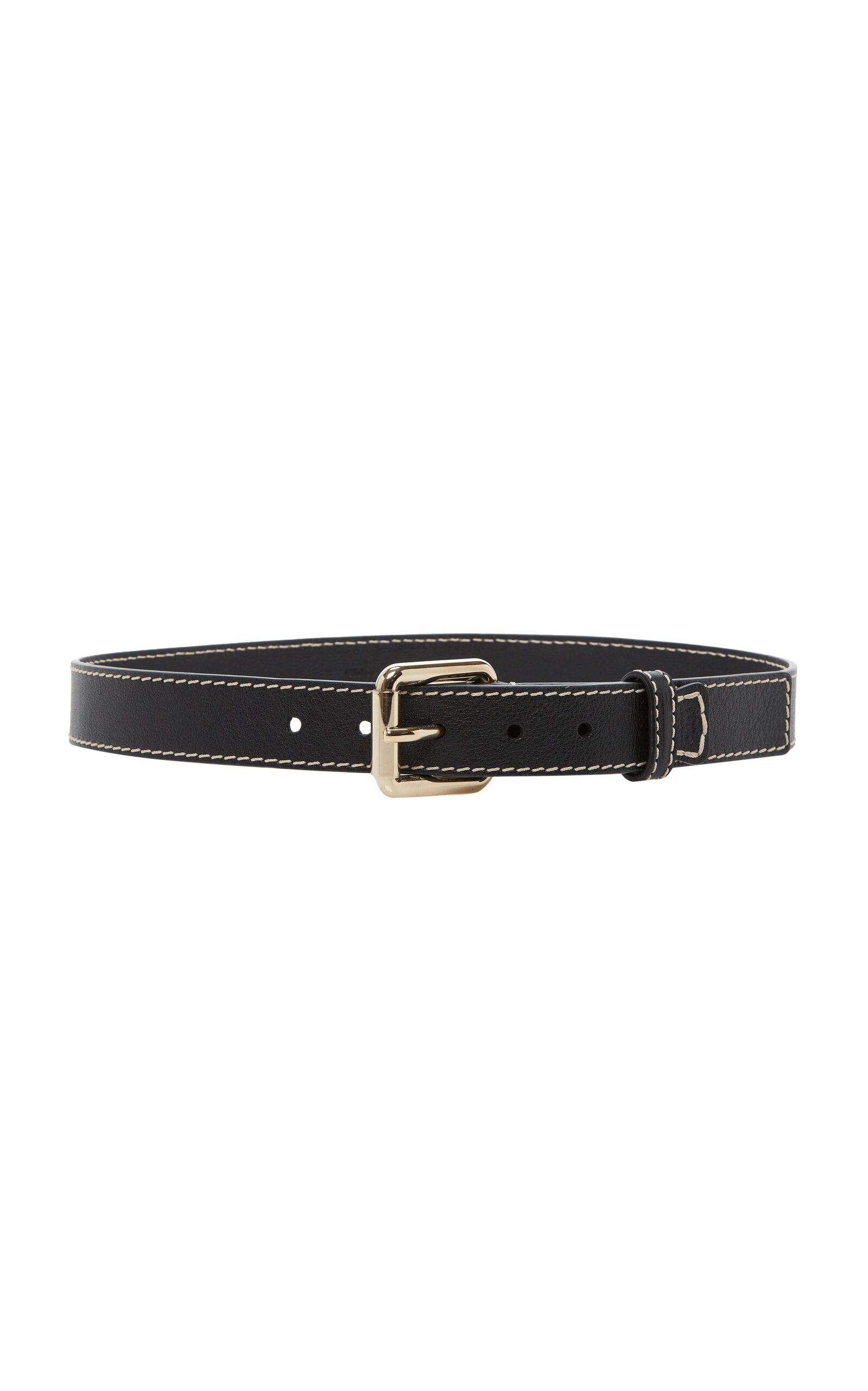 Chloé Edith Leather Belt In Black