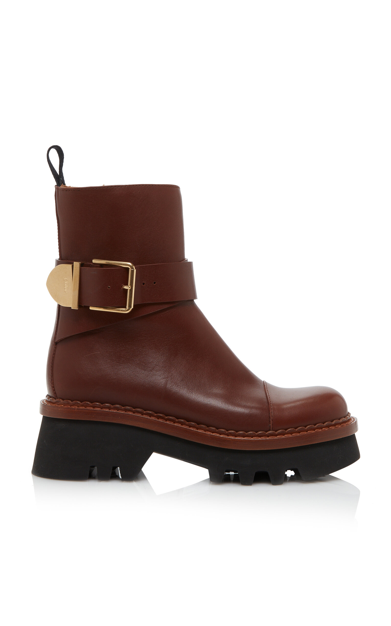 Chloé Women's Owena Leather Ankle Boots In Brown