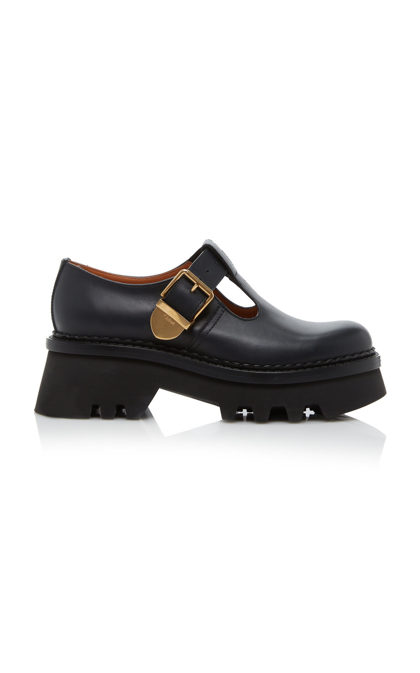 Shop Chloé Owena Leather Loafers In Black