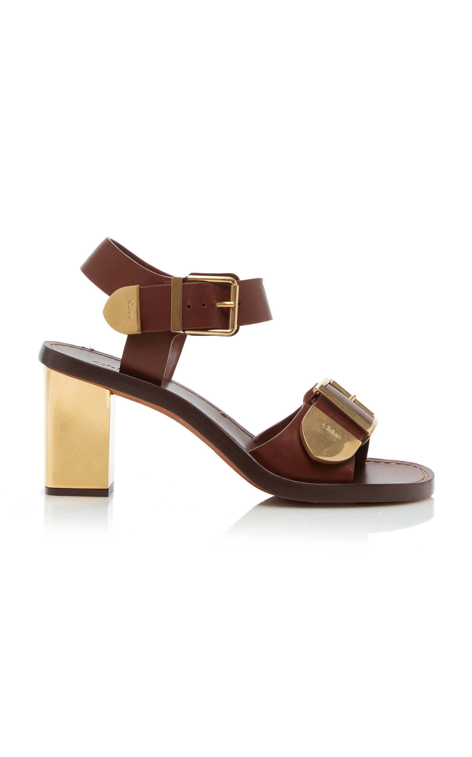 Shop Chloé Rebecca Leather Sandals In Brown