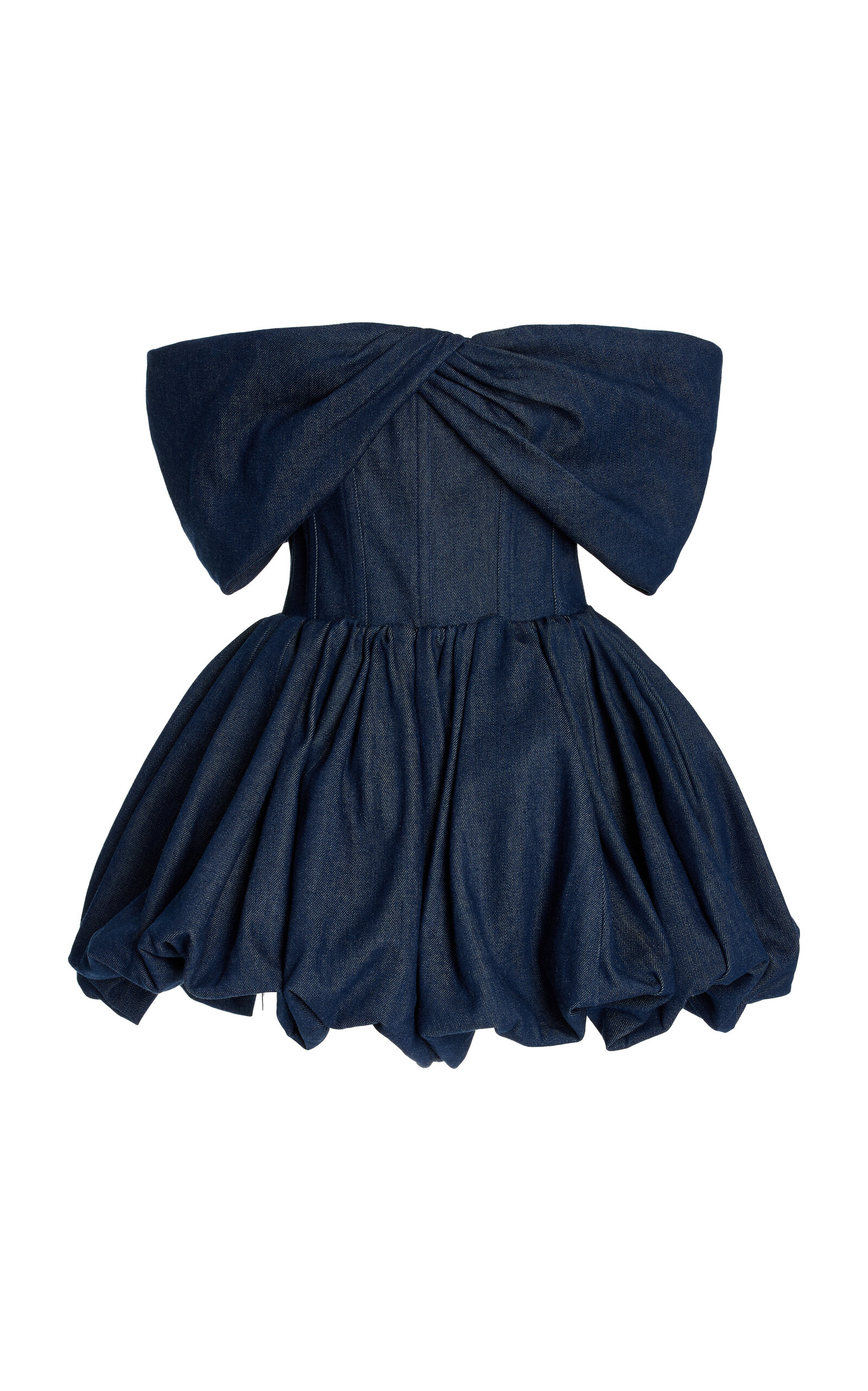 Brandon Maxwell Women's Pippa Strapless Poplin Mini Dress In Dark Wash