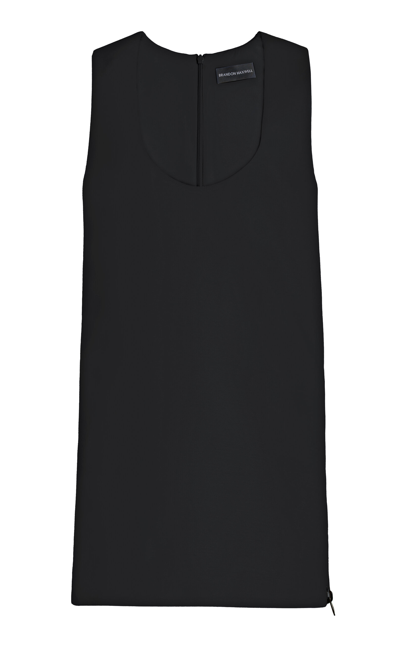 Brandon Maxwell Ava Scoop-neck Wool-blend Mini Dress In Black