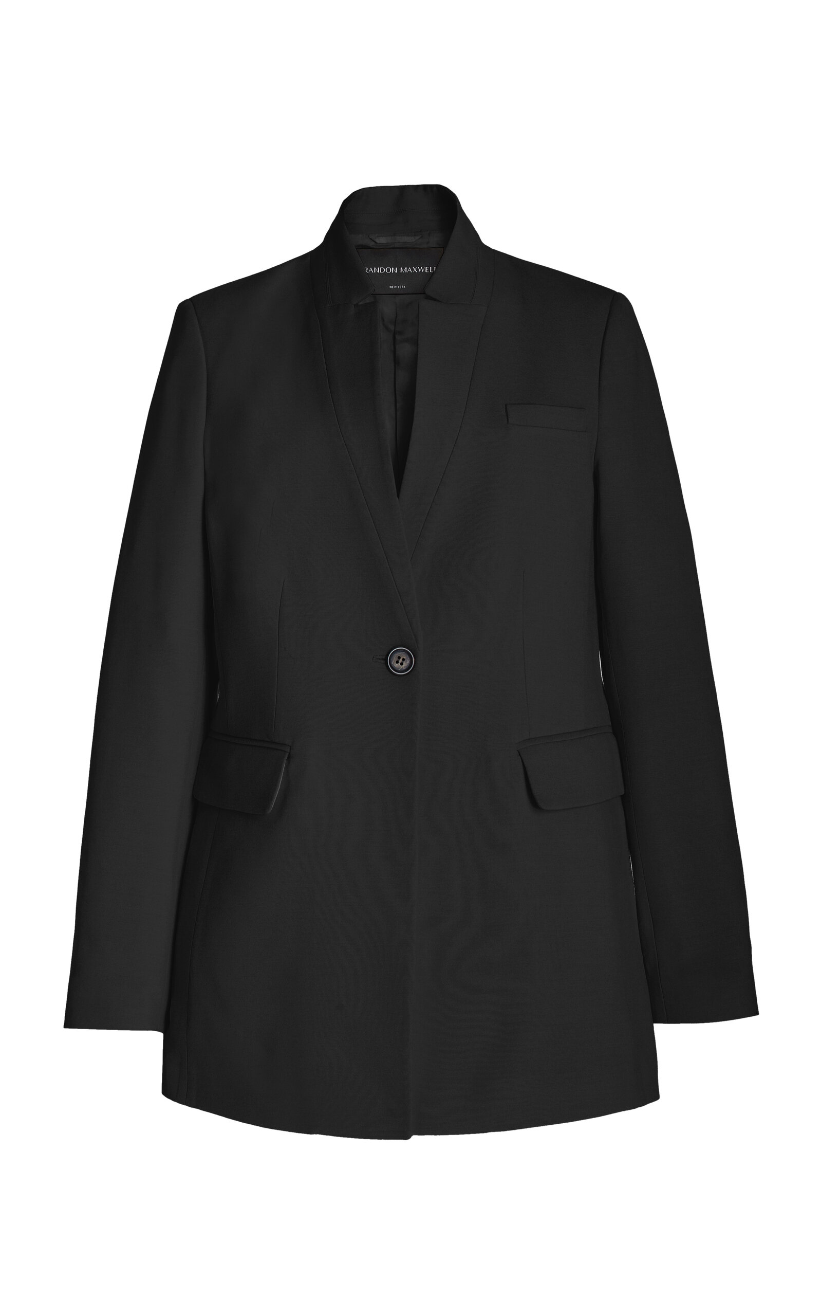 Brandon Maxwell Raquel Tailored Wool-blend Jacket In Black