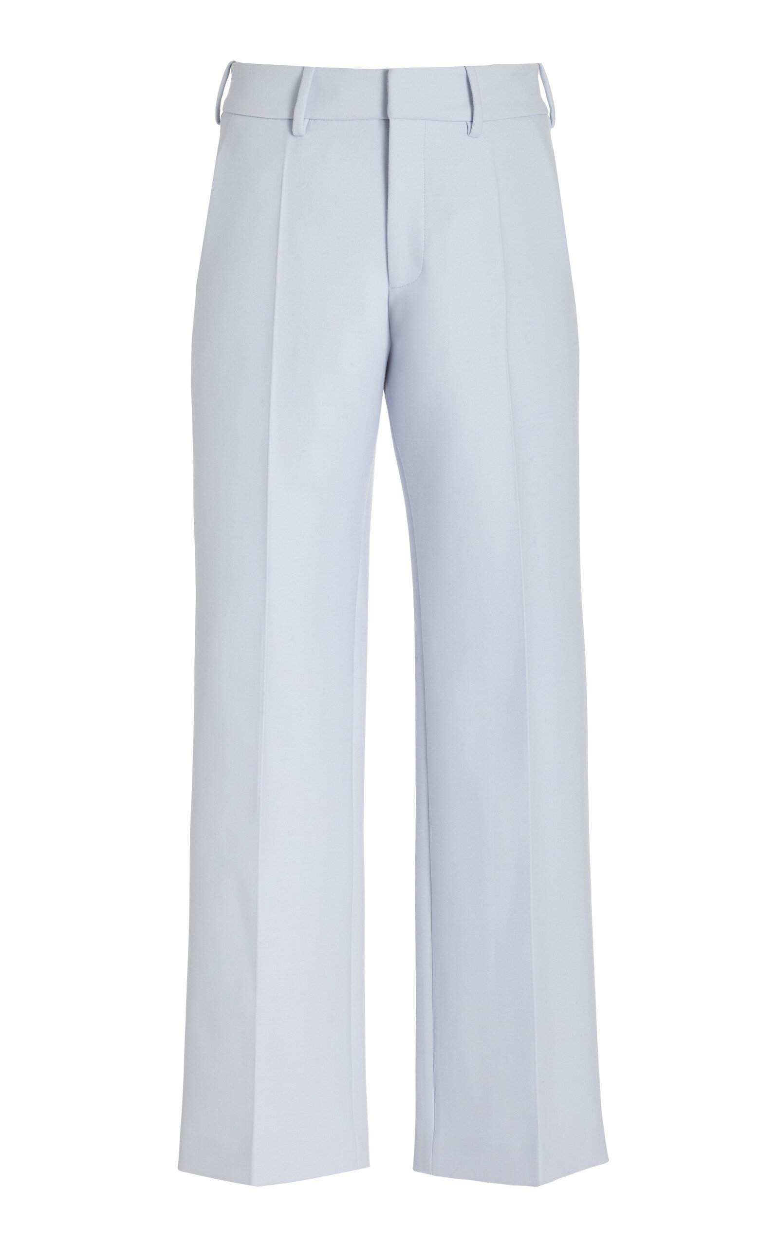 Shop Brandon Maxwell Cropped Stretch-wool Pants In Light Blue