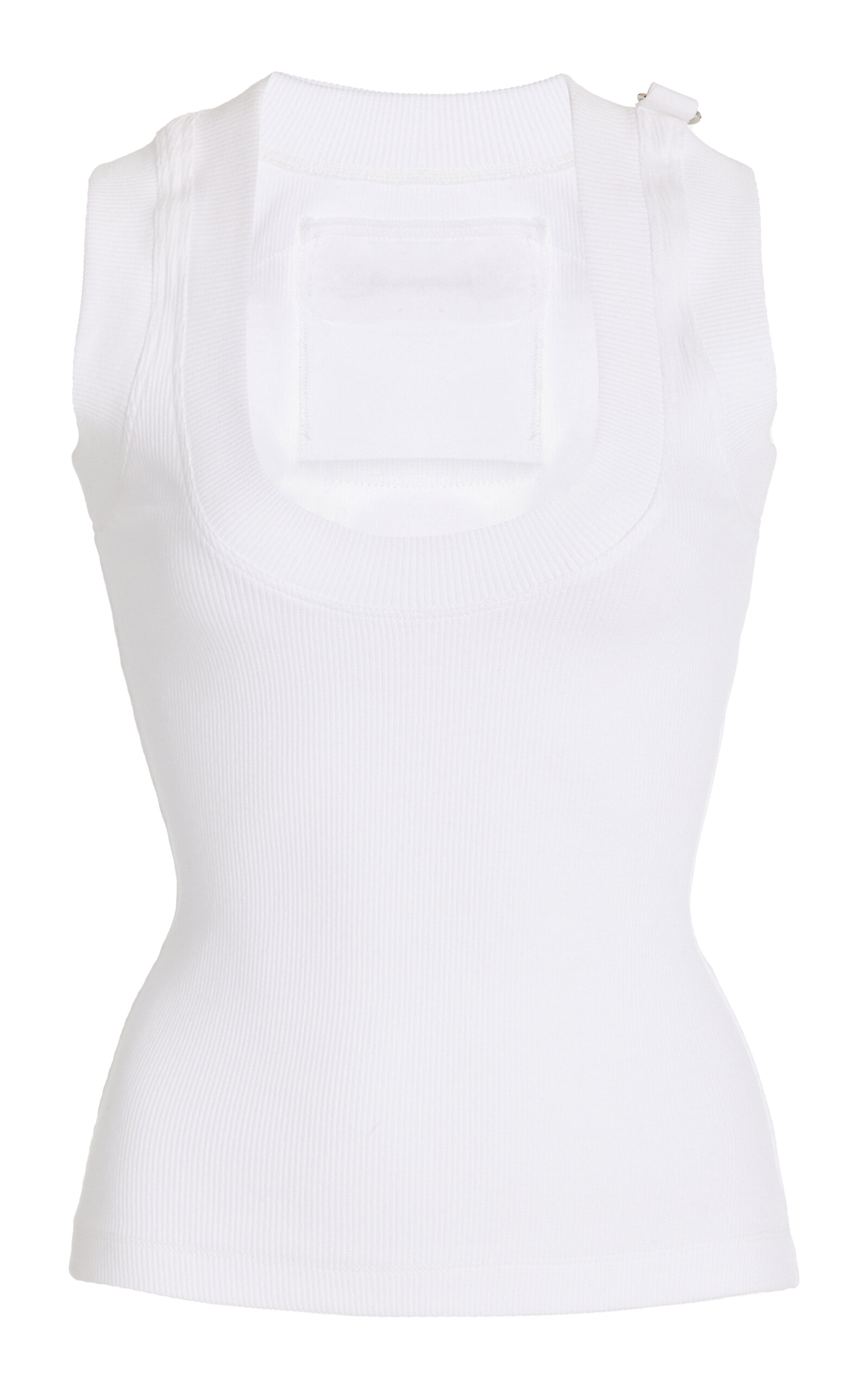 Brandon Maxwell Women's Anne Scoop Neck Cotton Tank In White