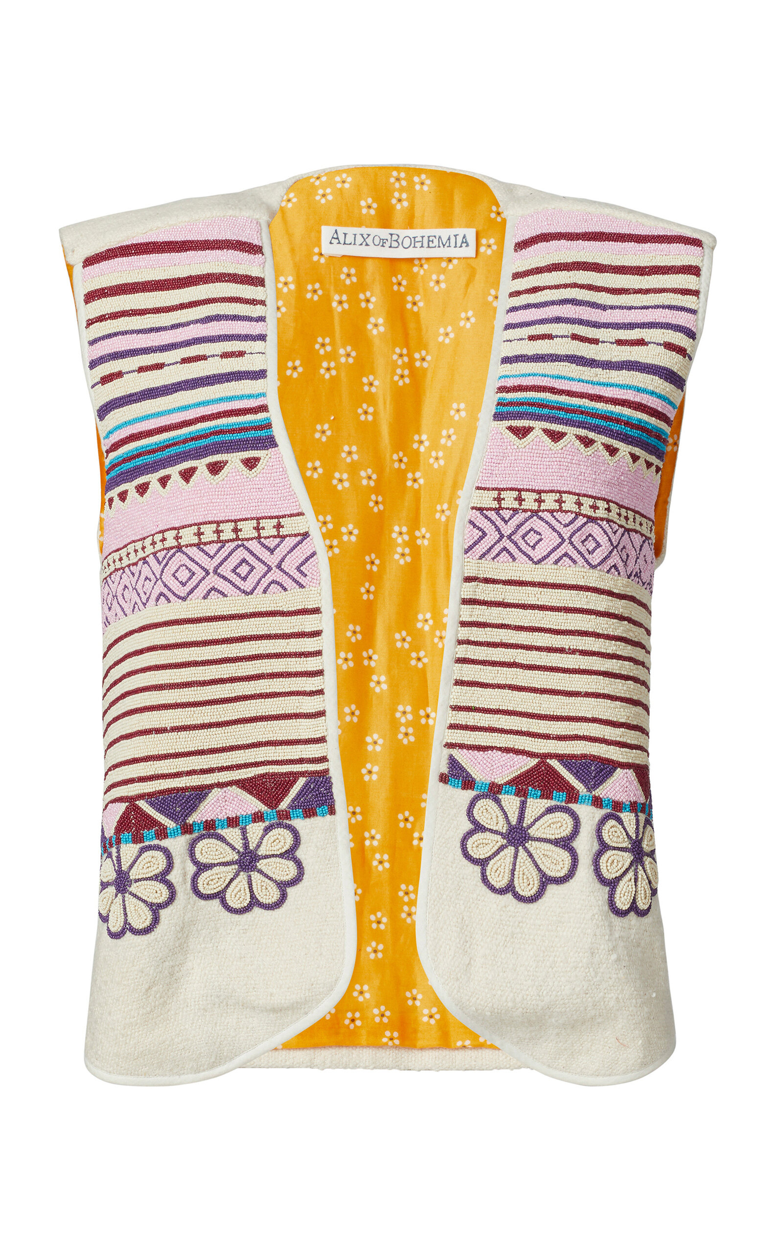 Alix of Bohemia Arizona Lilac Beaded Vest - White - XS