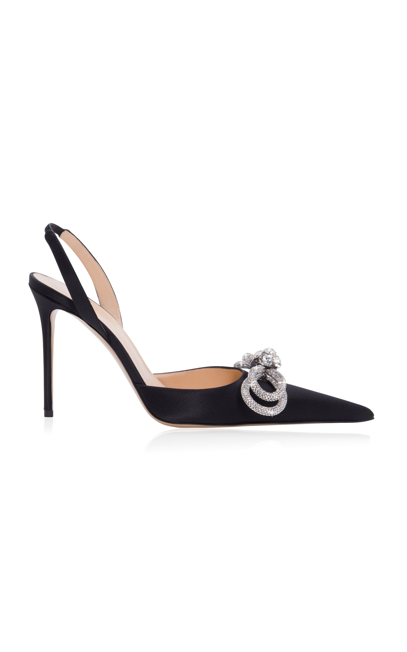 MACH & MACH WOMEN'S DOUBLE BOW SATIN SLINGBACK PUMPS