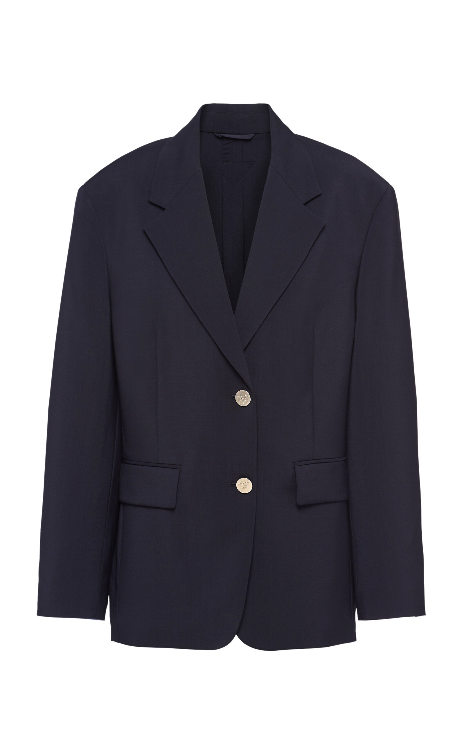 Prada Mohair And Silk Blazer Jacket In Blue