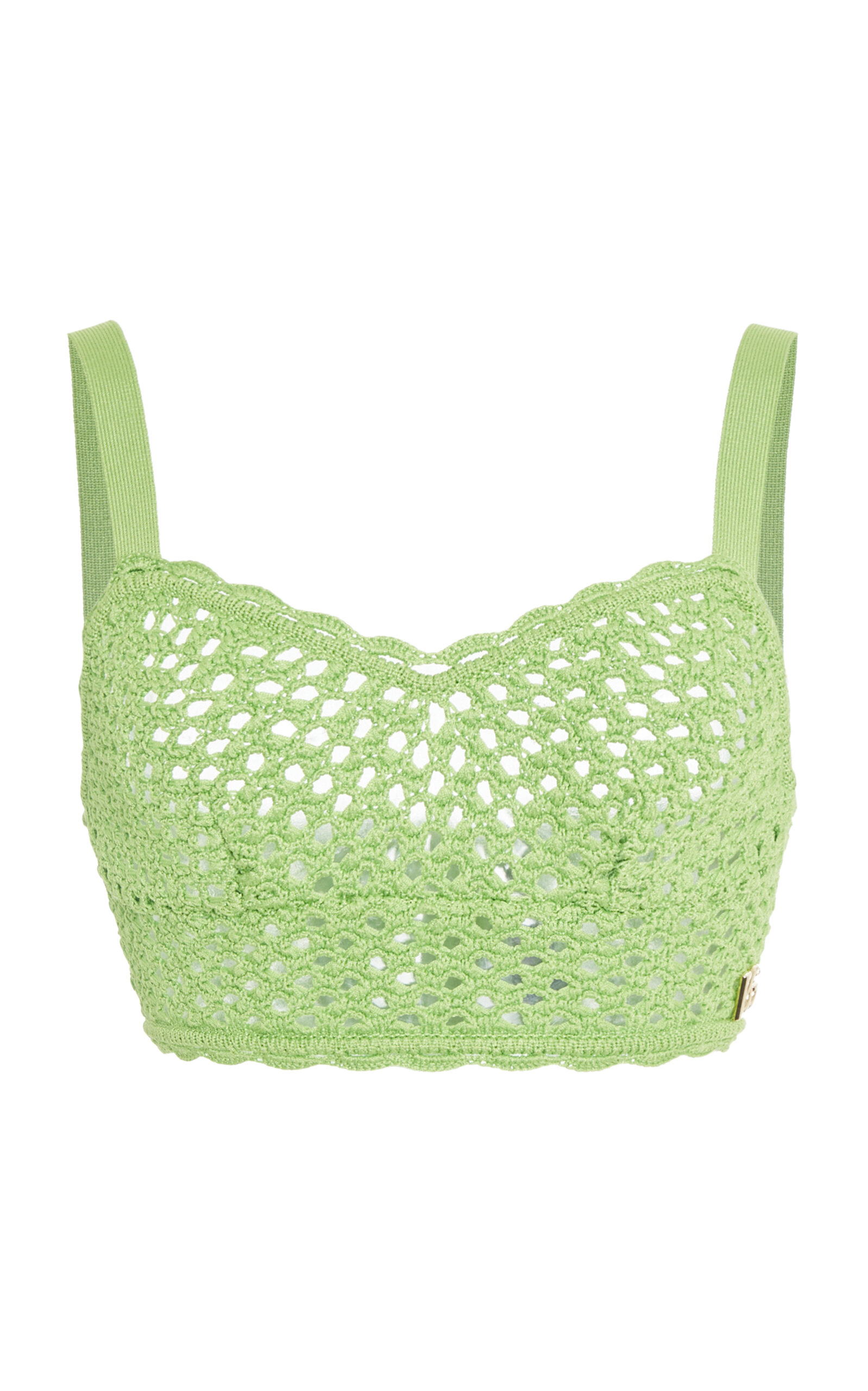 Dolce & Gabbana Crochet-knit Bralette Top In Green