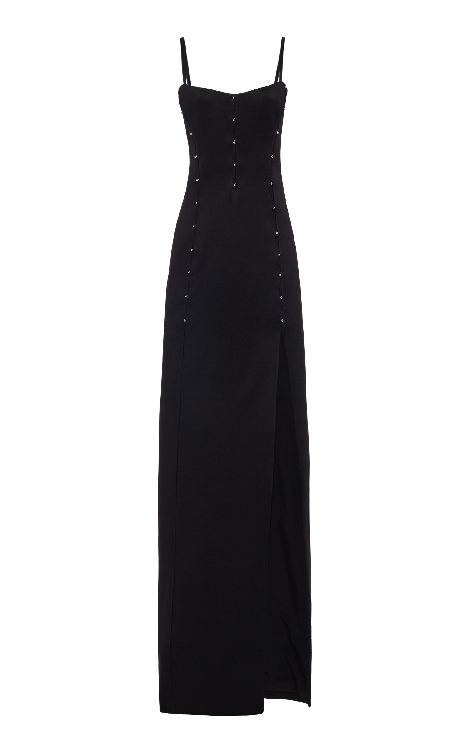 Del Core Women's Satin Column Maxi Dress In Black | ModeSens