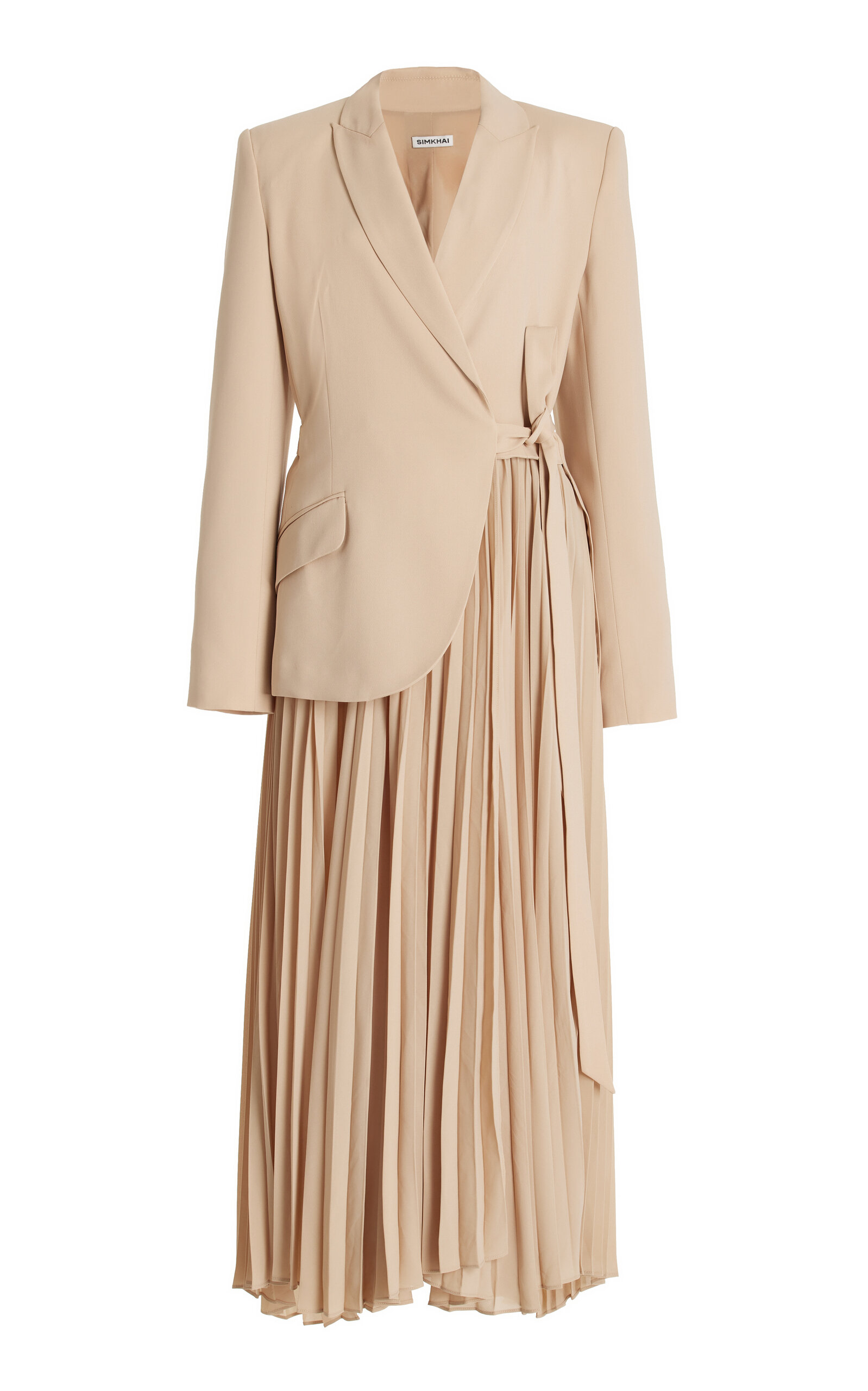 Simkhai Ambretta Crepe Combo Blazer Dress In Neutral