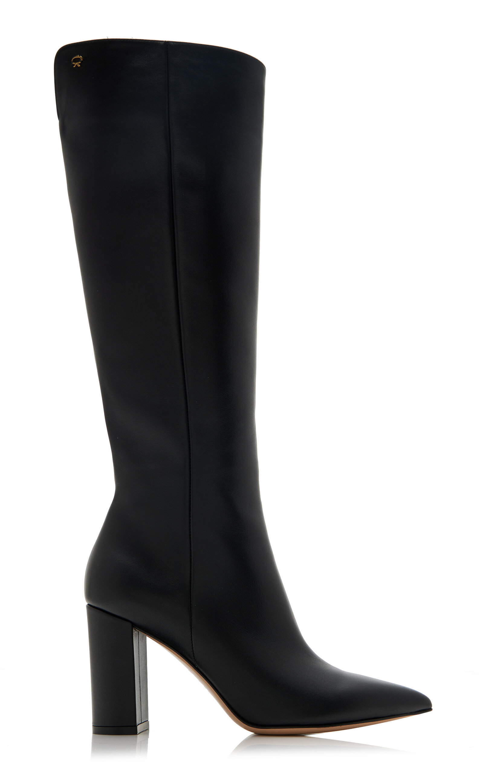 Gianvito Rossi Lyell Leather Knee Boots In Black