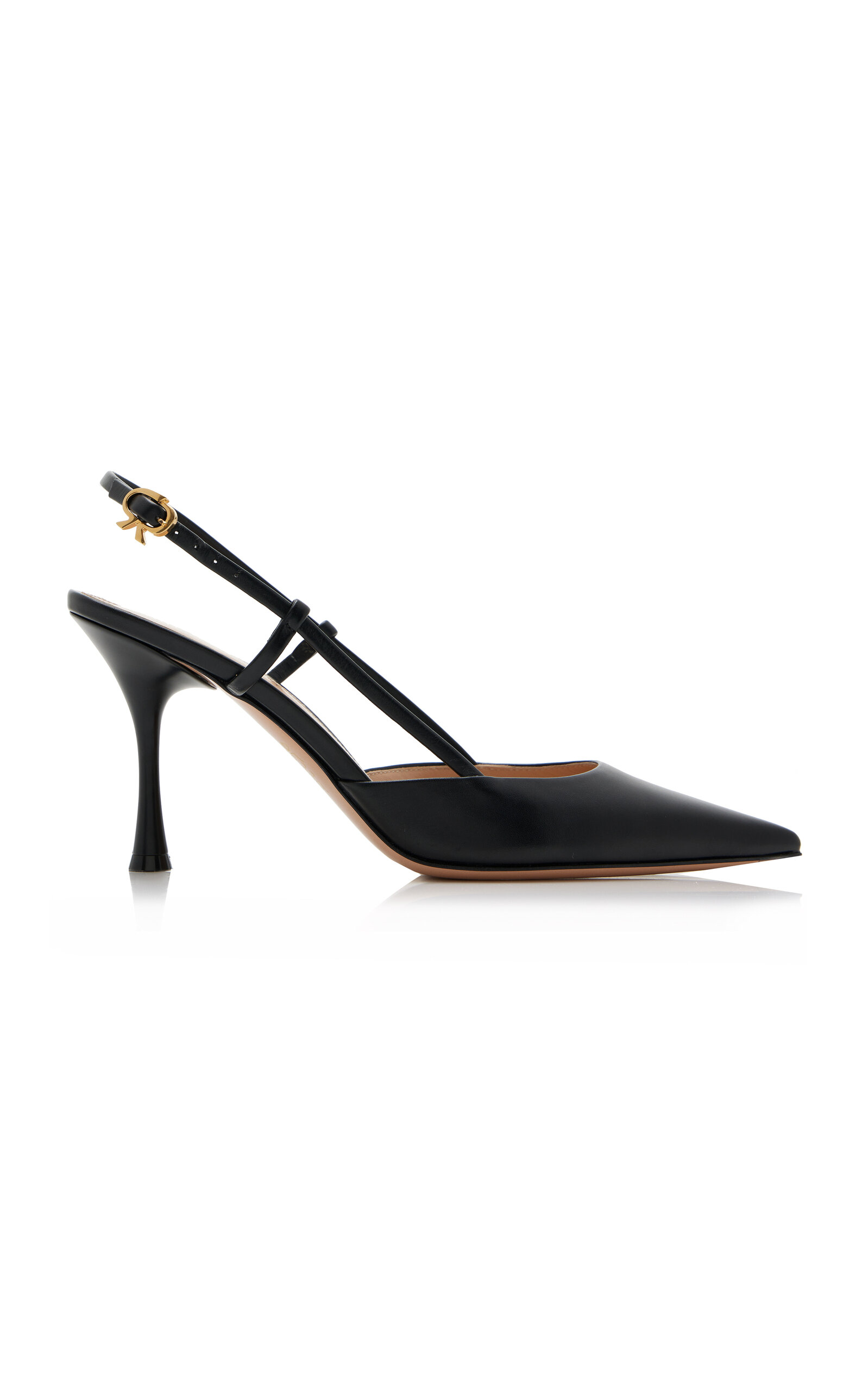 Gianvito Rossi Ascent Leather Slingback Pumps In Black