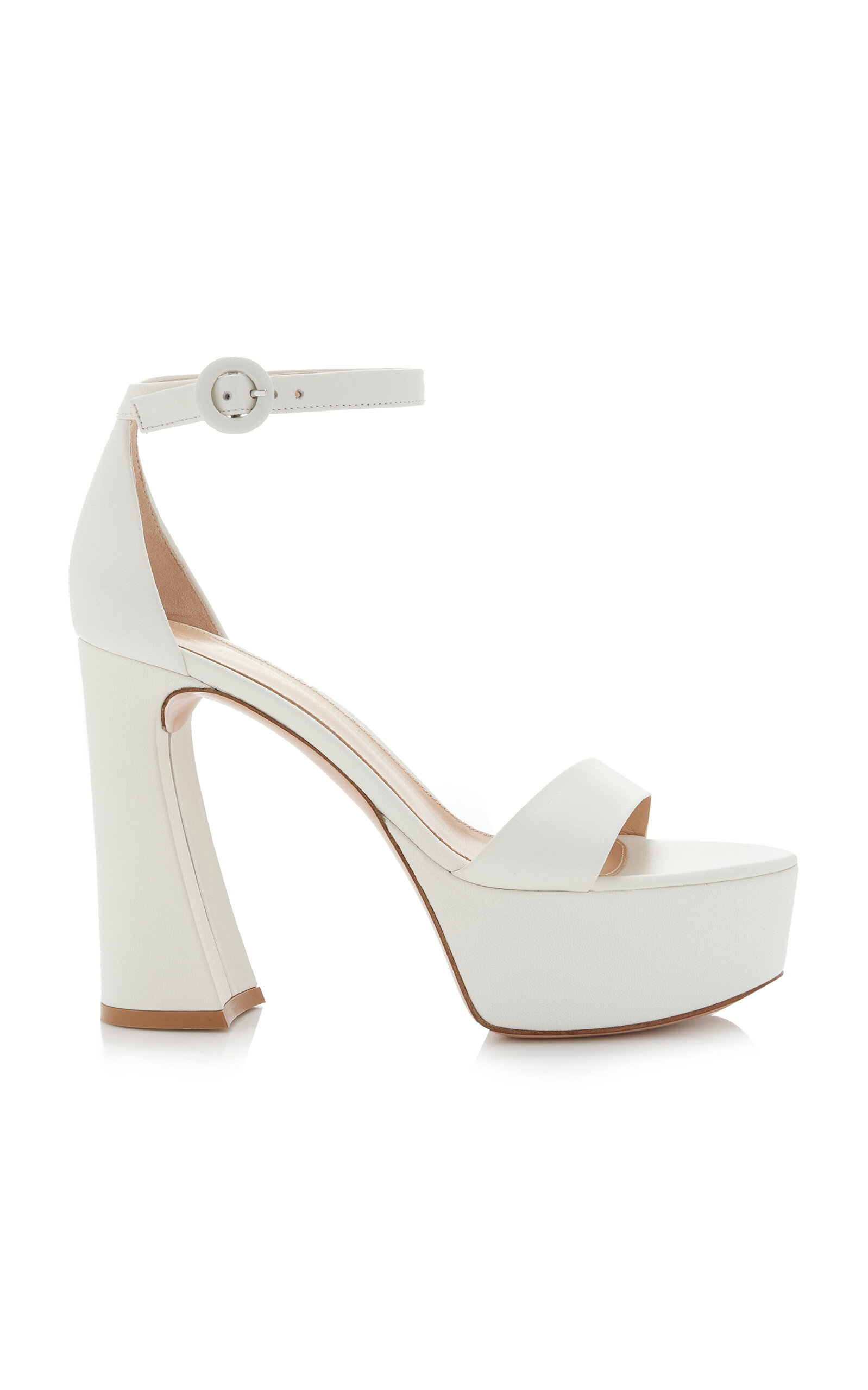 Gianvito Rossi Holly Leather Platform Sandals In White