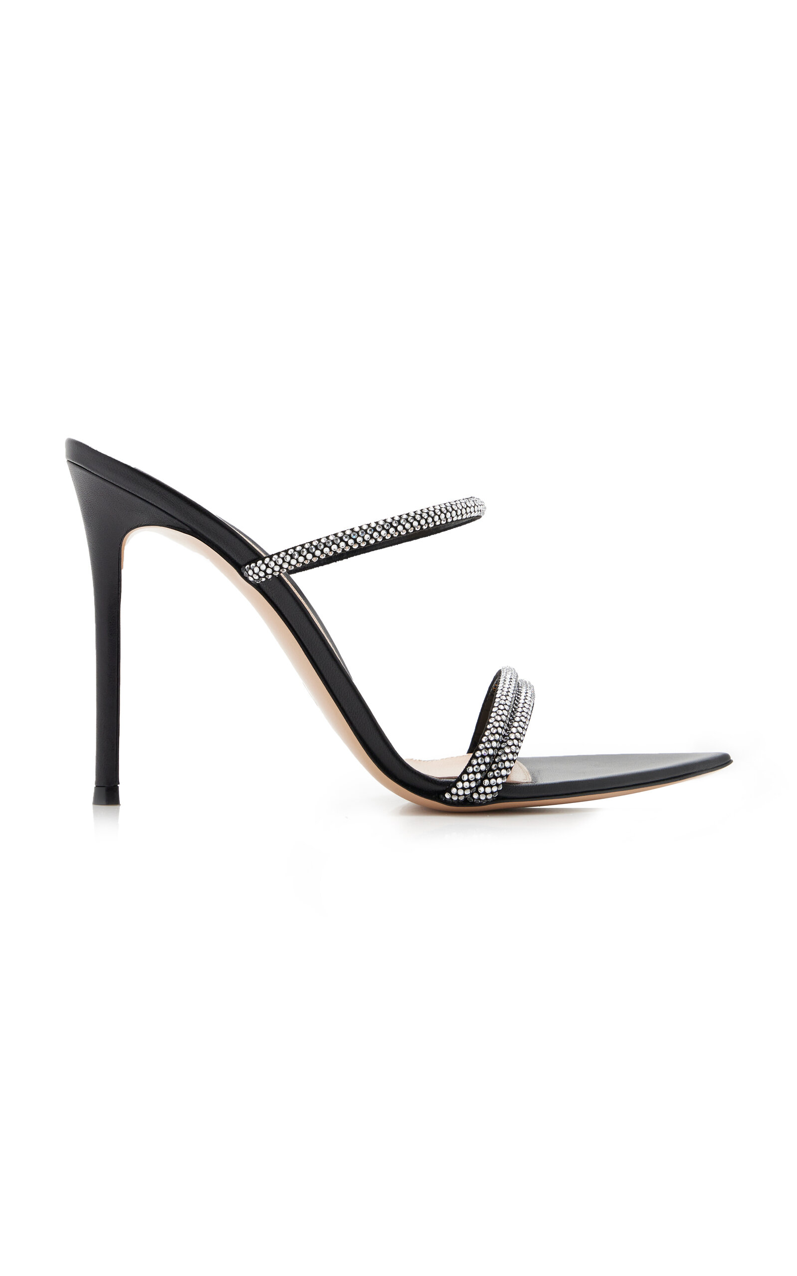Shop Gianvito Rossi Cannes Embellished Leather Sandals In Black