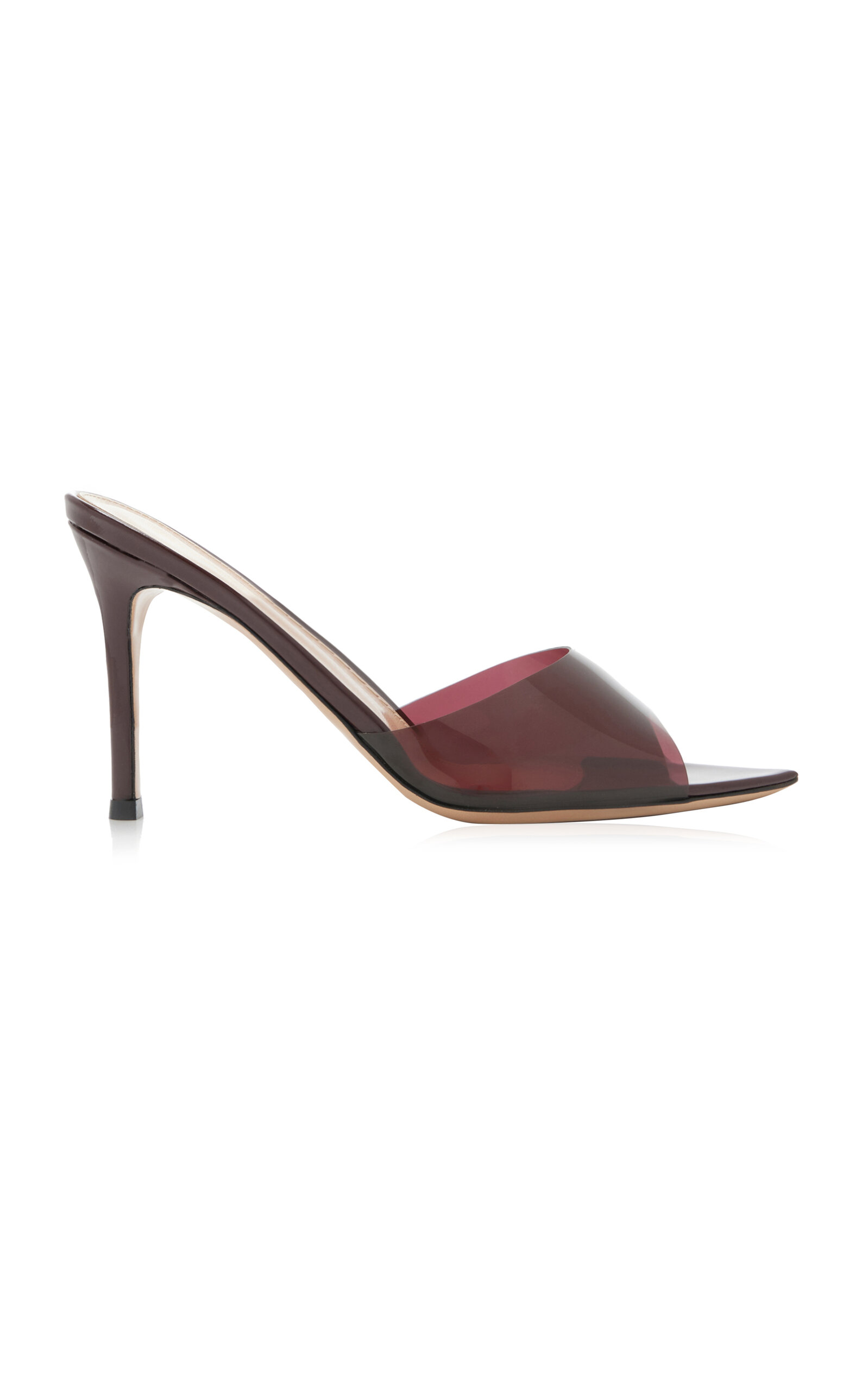 GIANVITO ROSSI ELLE LEATHER AND PVC SANDALS