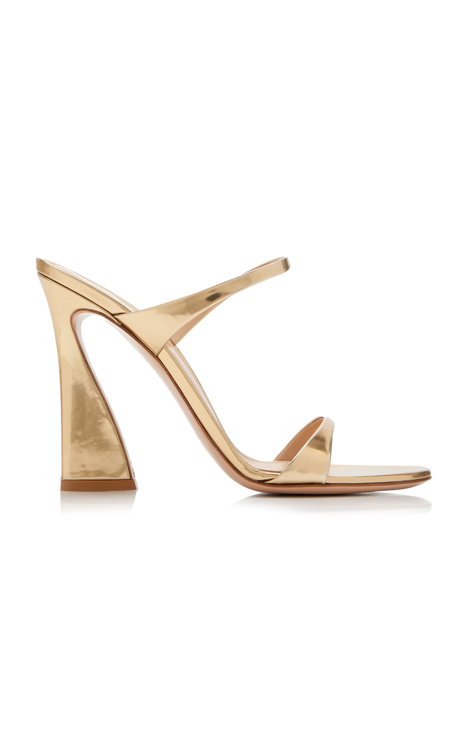Gianvito Rossi Aura Metallic-leather High-heel Mules In Gold