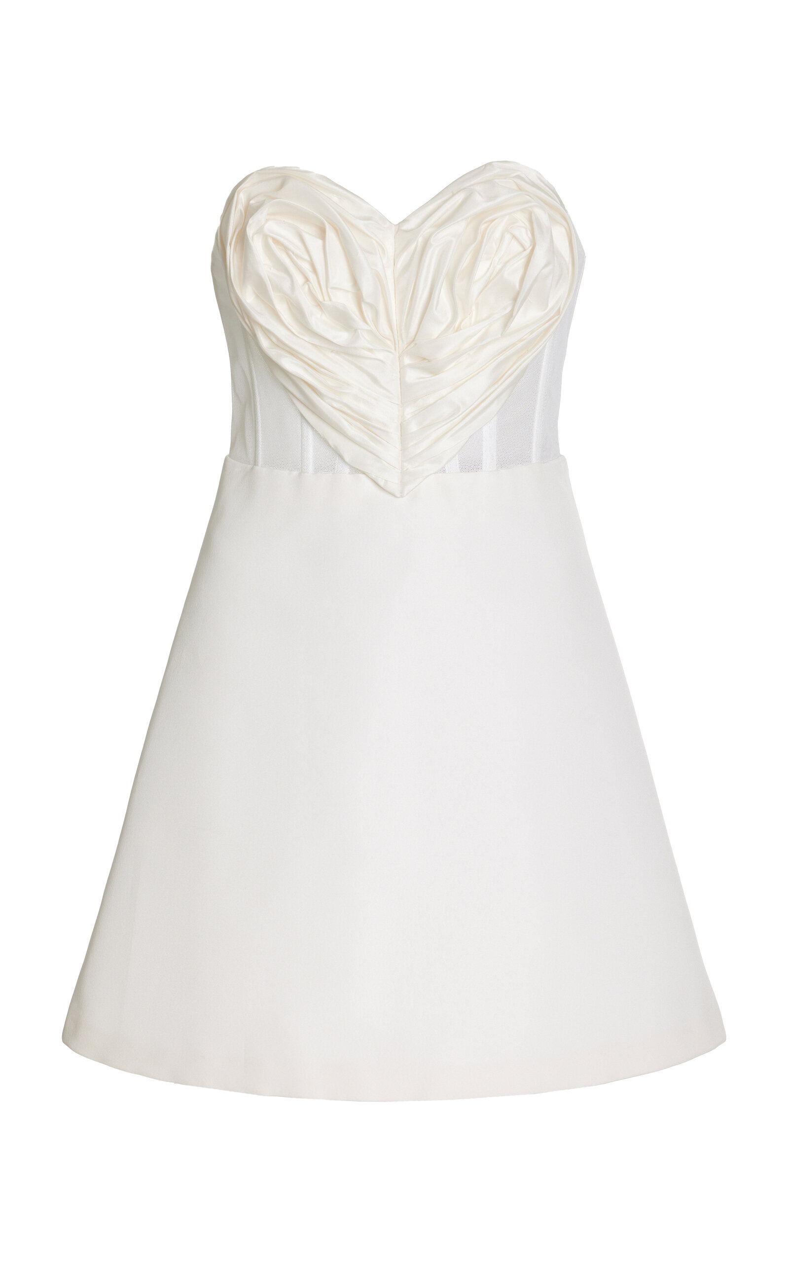 Carolina Herrera - Sweetheart Silk Mini Dress - White - US 8 - Moda Operandi