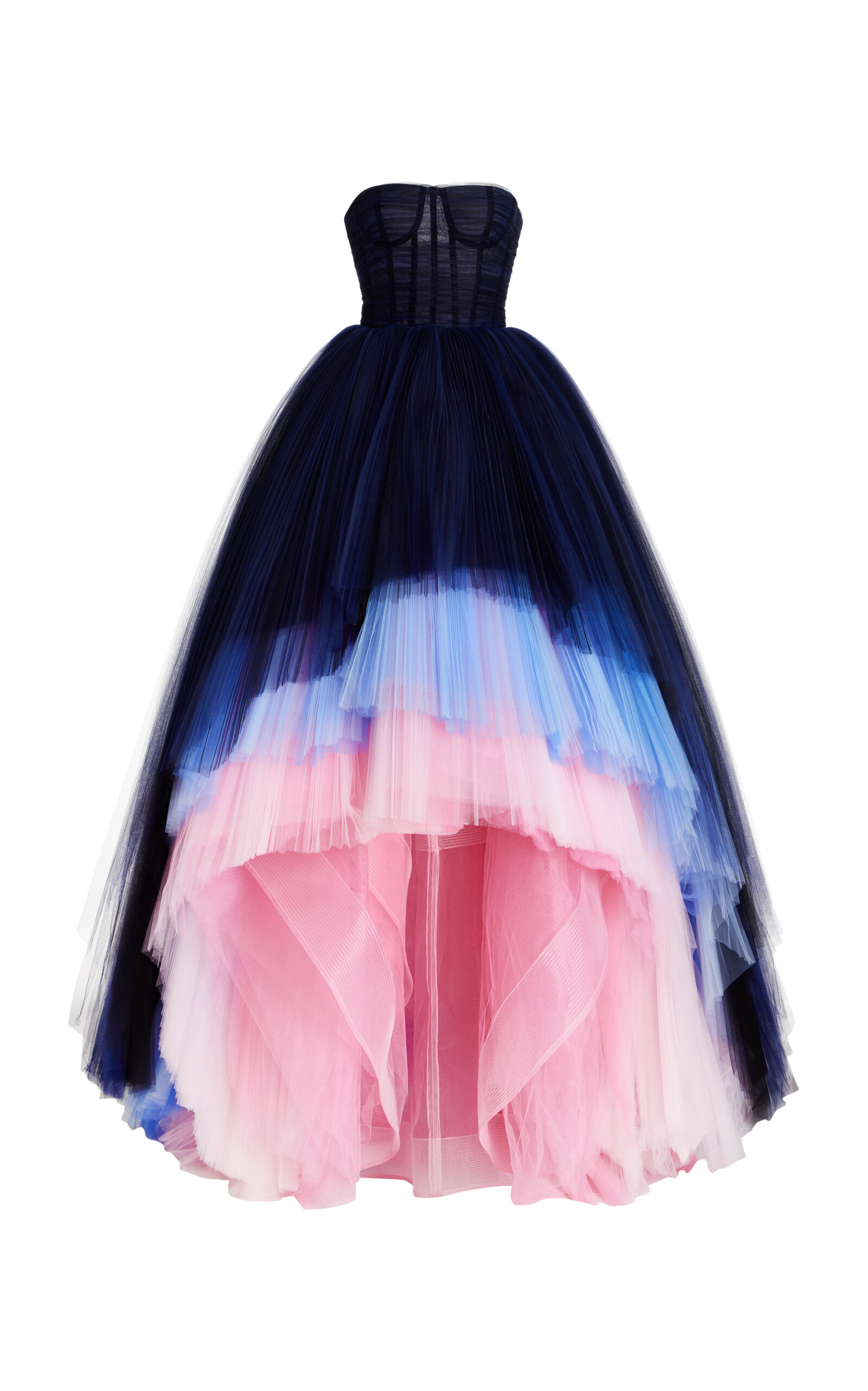 Carolina Herrera - Tiered Pleated Tulle Gown - Multi - US 8 - Moda Operandi