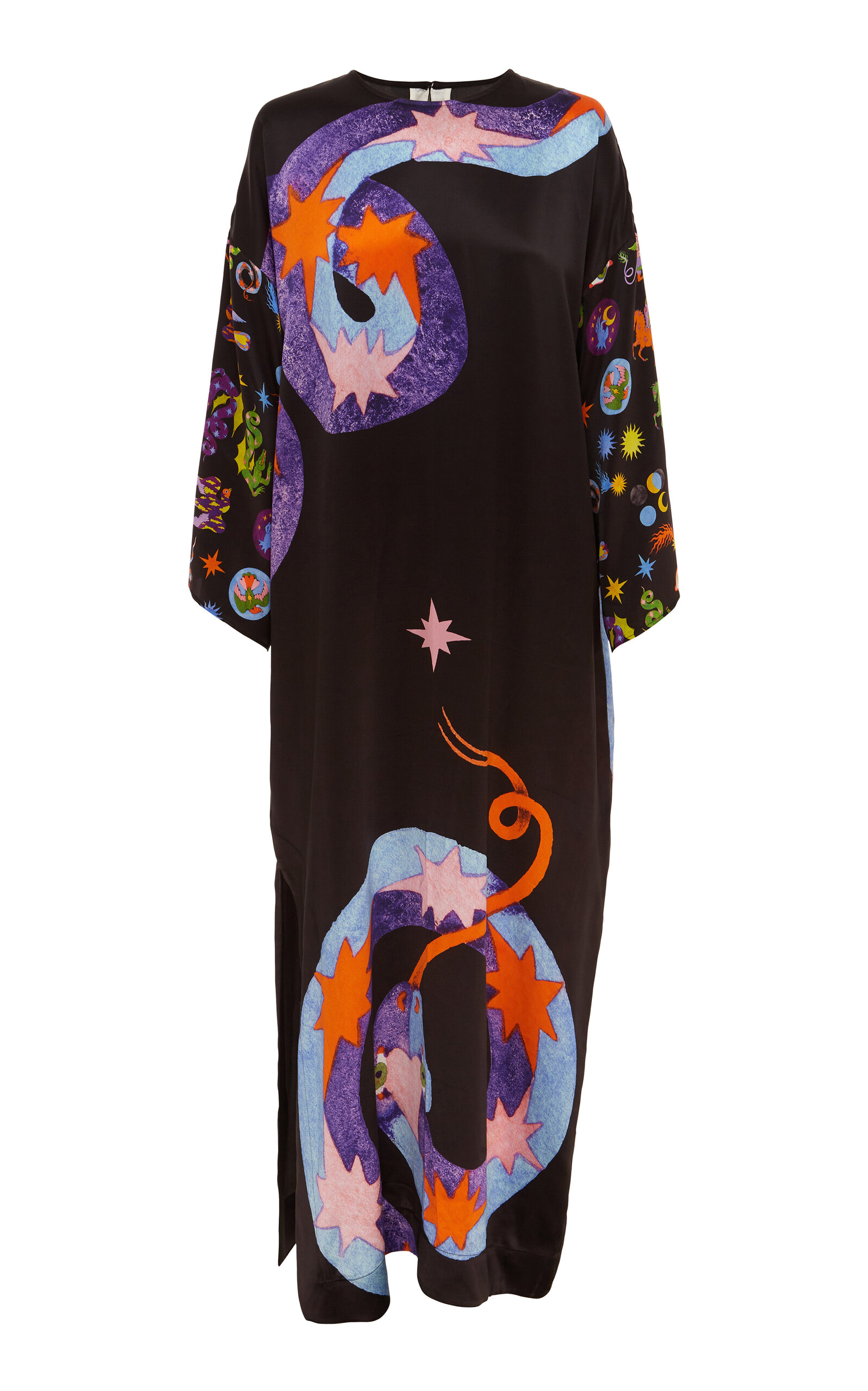 Alemais Women's Superhero Snake Printed Silk-satin Midi Dress In Black