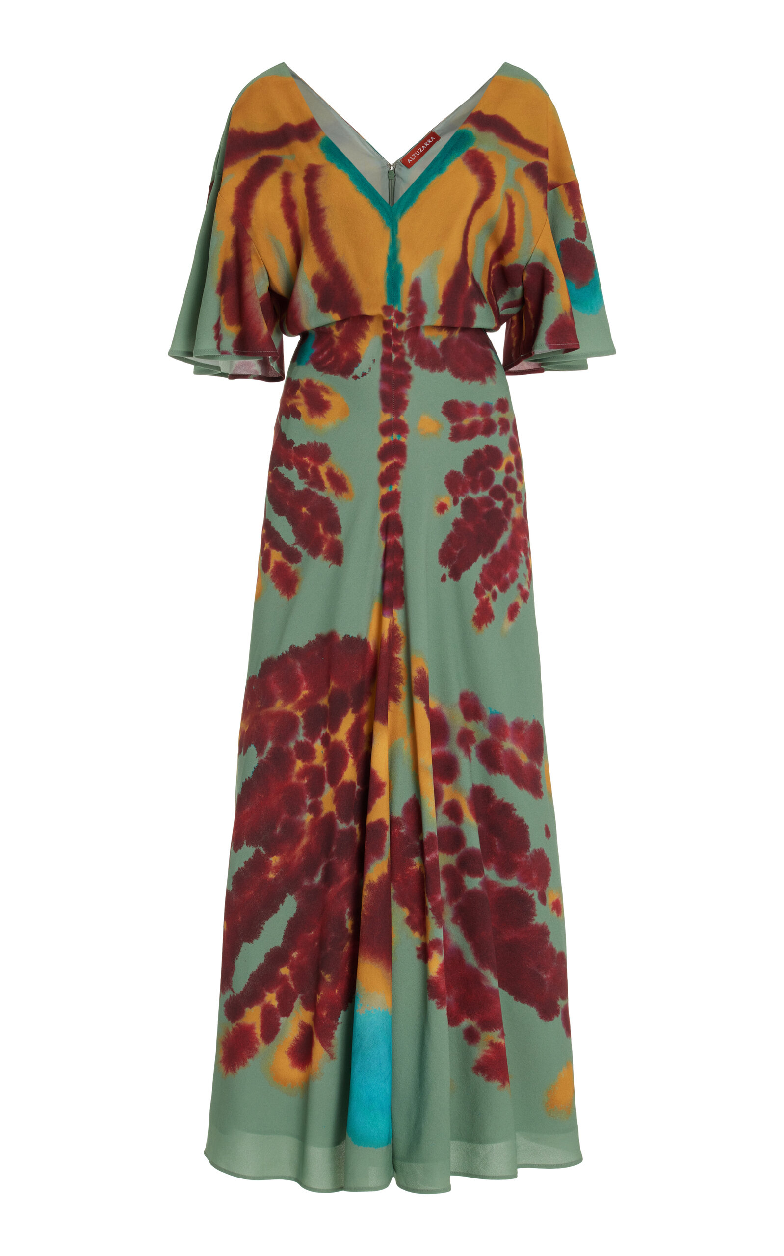 Altuzarra Pelopenese Viscose Crepe Midi Dress In Multi