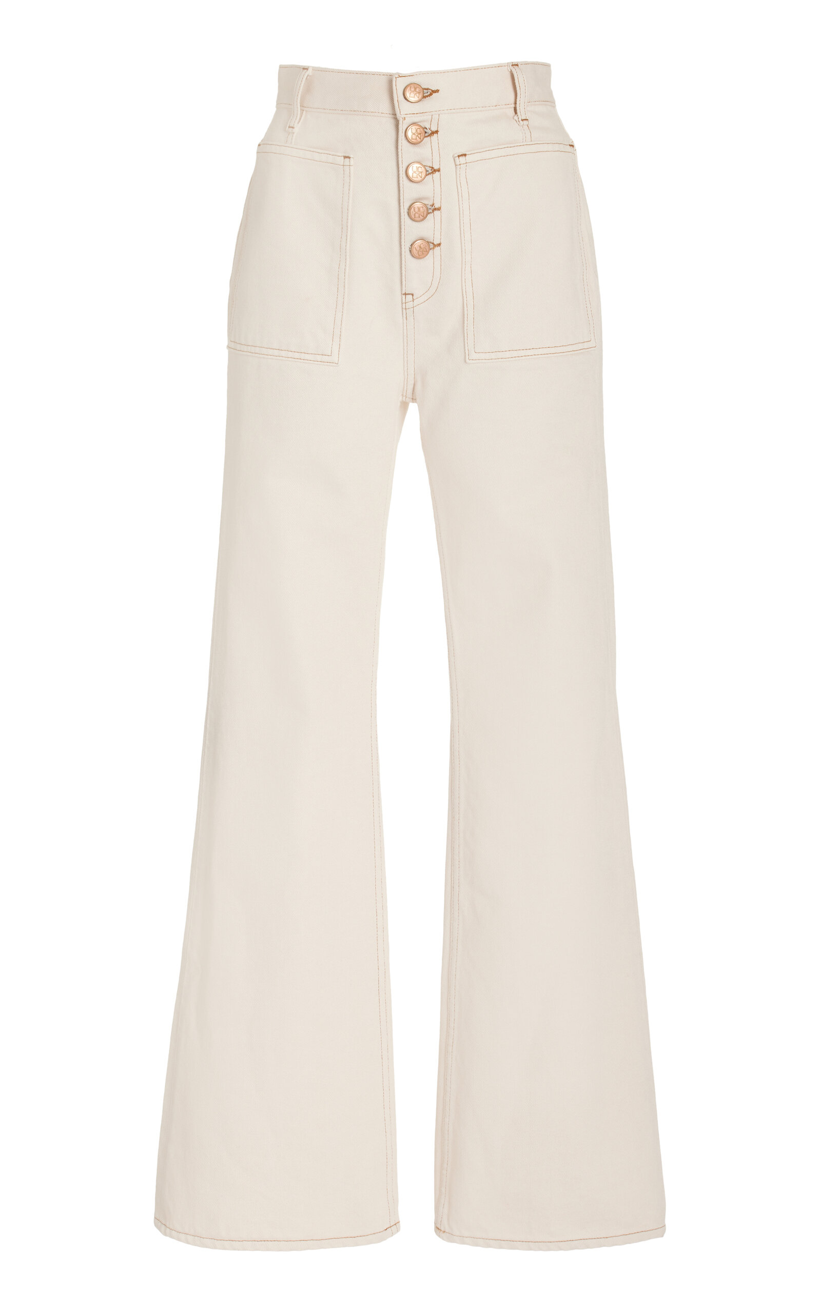 ULLA JOHNSON LOU BUTTON FLY HIGH-WAISTED FLARED JEANS