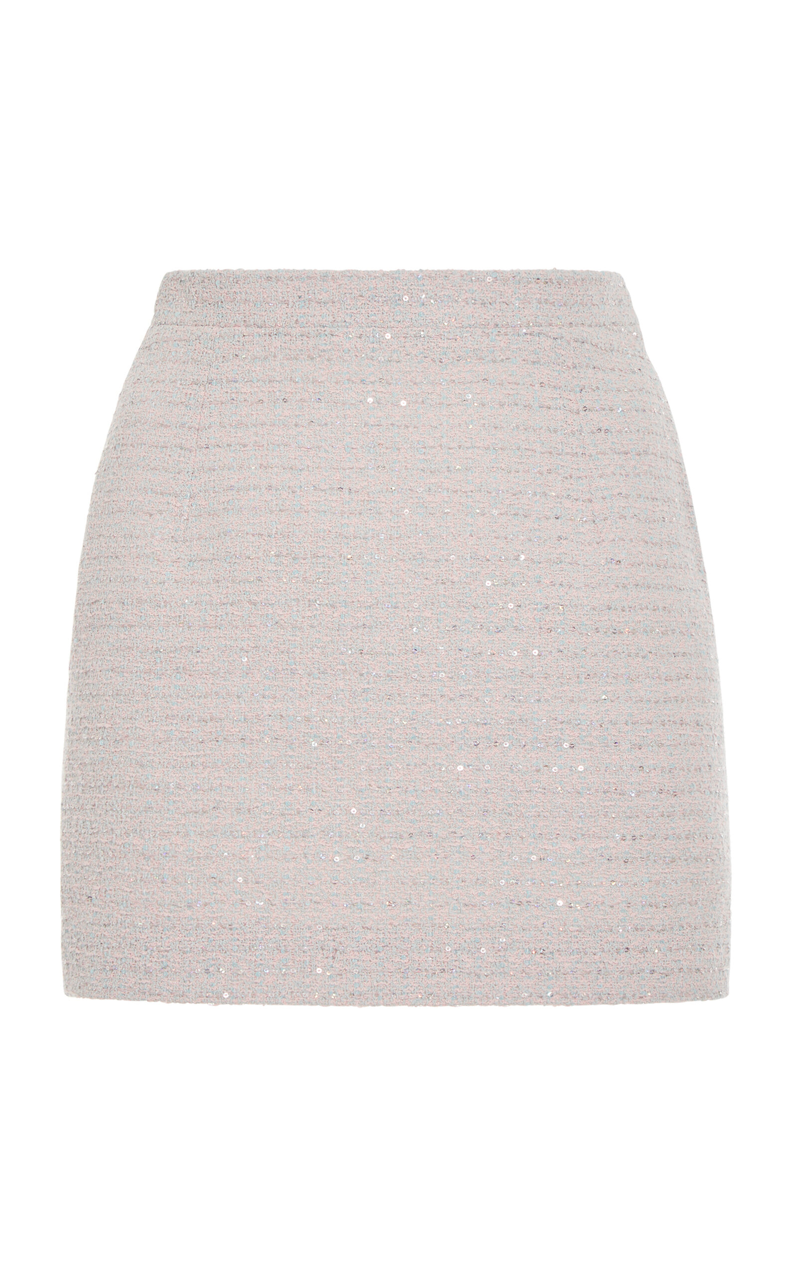 Alessandra Rich Sequin-embellished Tweed Mini Skirt In Blue